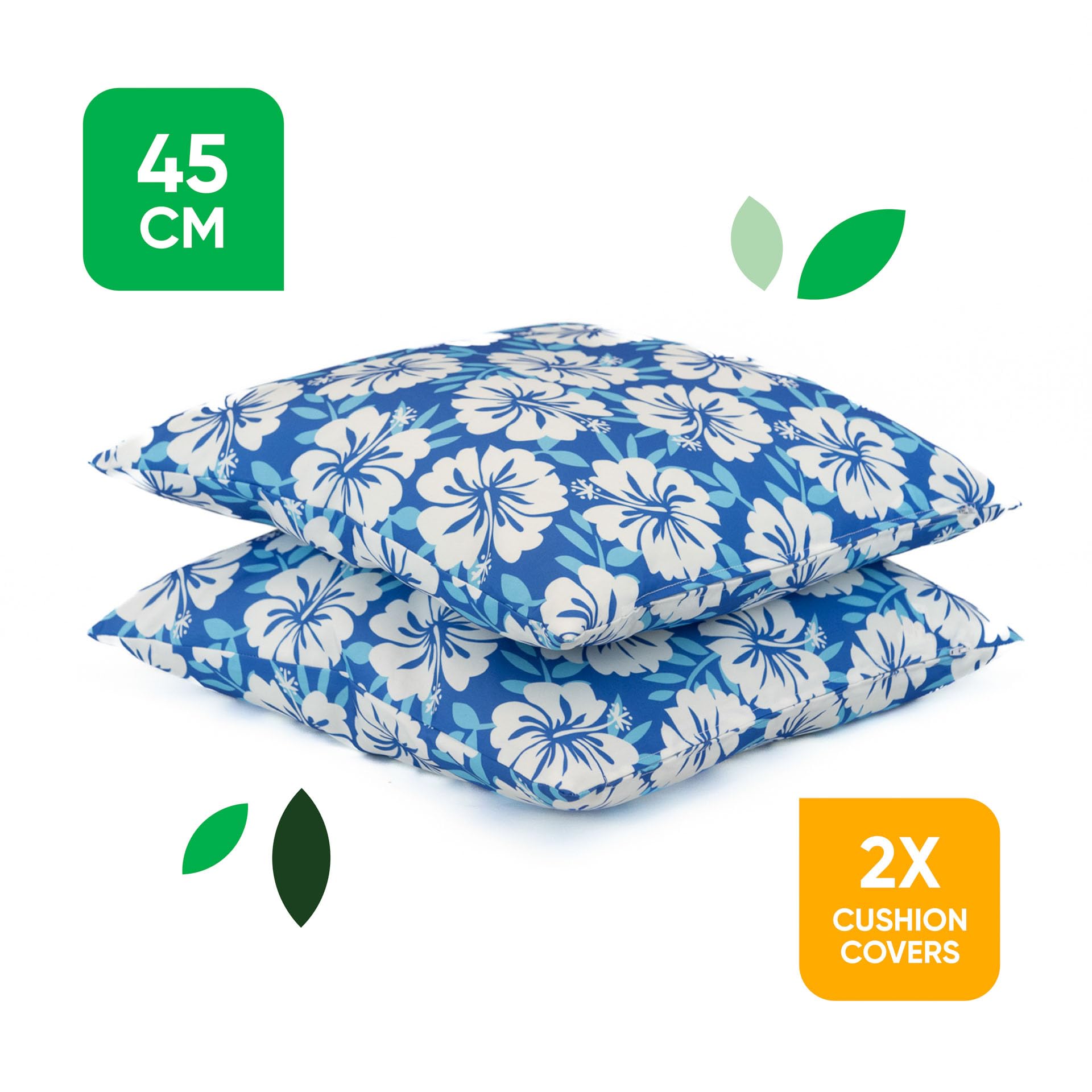Gardenwize Outdoor Scatter Cushions Pair 45x45cm Weather Resistant Machine Washable - Image 2