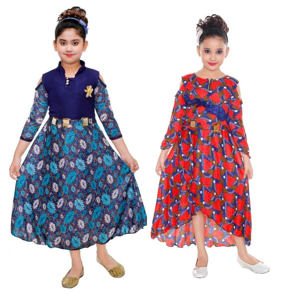 Bachcha Girls Festive/Party Dress-Pack of 2
