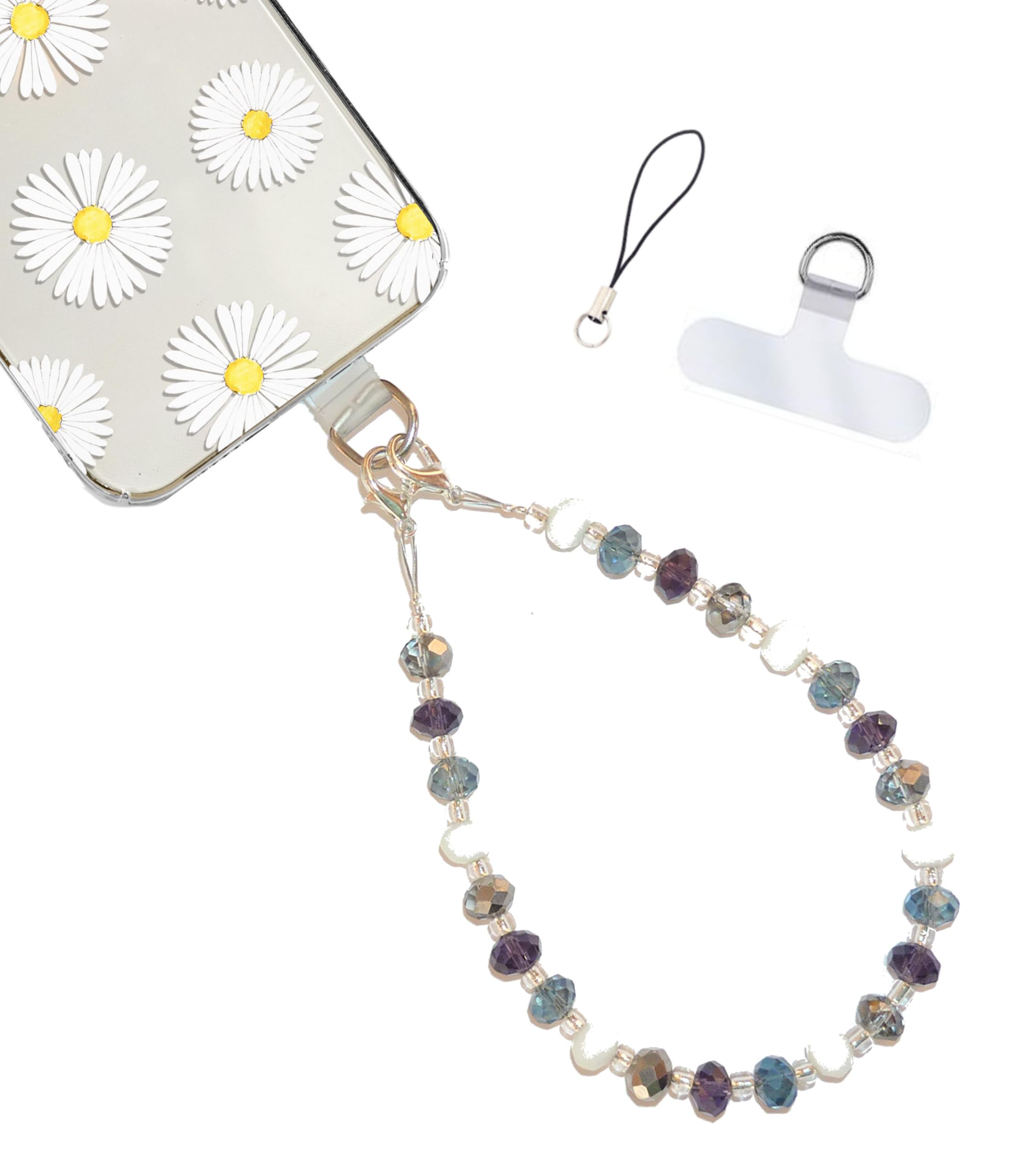 Hidden Hollow Beads Cell phone charm Wrist strap tether tab wristlet anti-drop hands free fits most cases and accessories