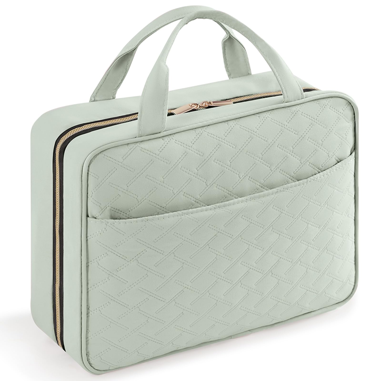 Lifewit rese-necessär, stor upphängningsbar sminkväska för kvinnor, transparent make up-väska för resan med upphängningskrok och organisering av flaskor i fullstorlek, Stor, Mintgrön - L - Mintgrön