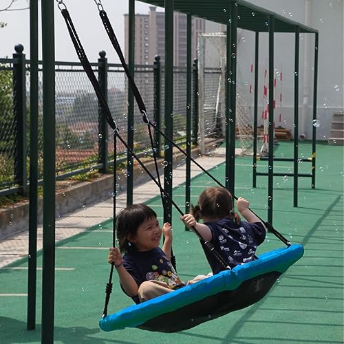 Miniatura 5 de Columpio de platillo  Asiento de columpio de árbol de 40 pulgadas con tela Oxford impermeable 900D para niños y adultos  Capacidad de peso de 700