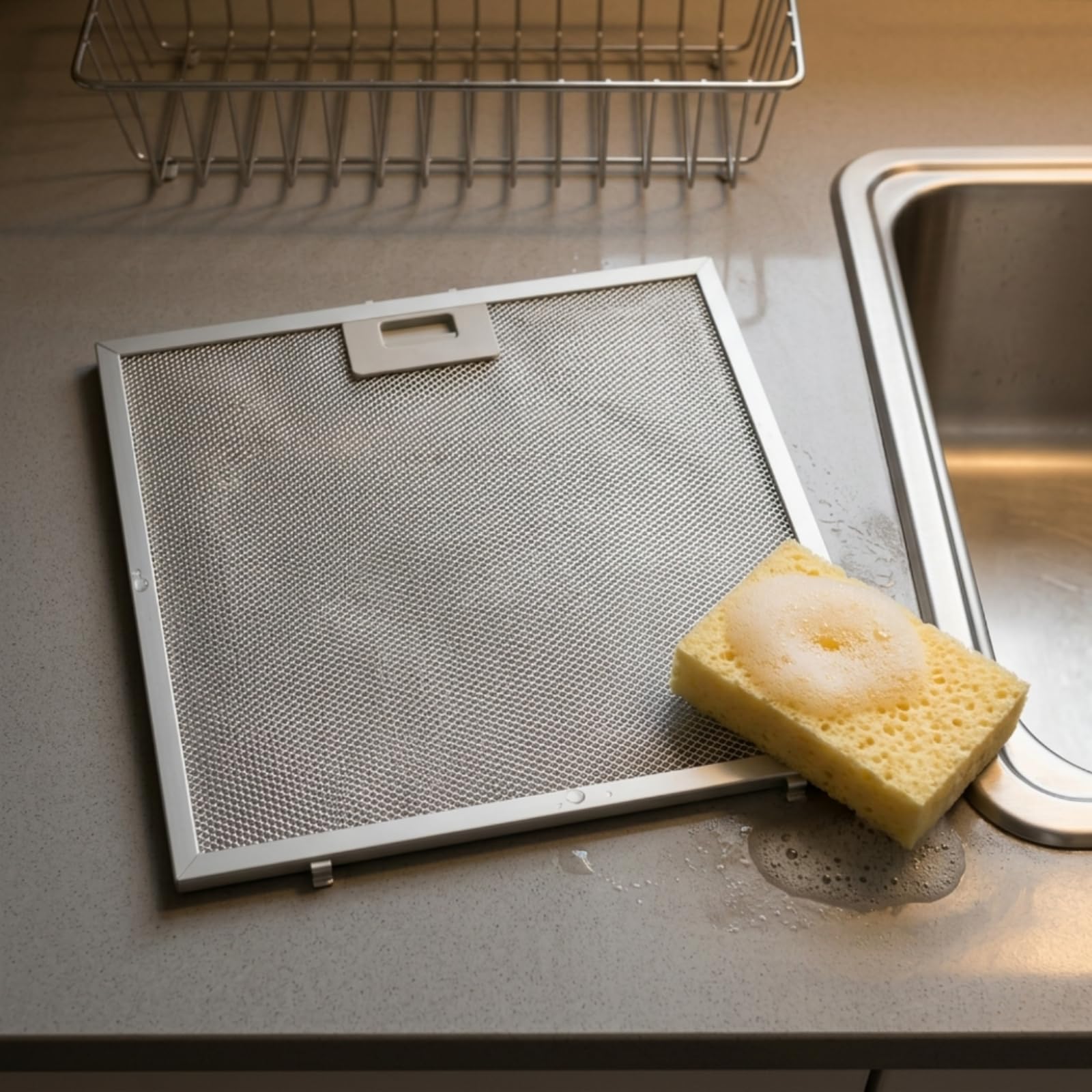 Amagogo Filtro Rete Filtro Aspirazione Griglia Olio Rete Antigrasso in Alluminio Resistente con Superficie Forata E Presa Centrale Adatto per Casa