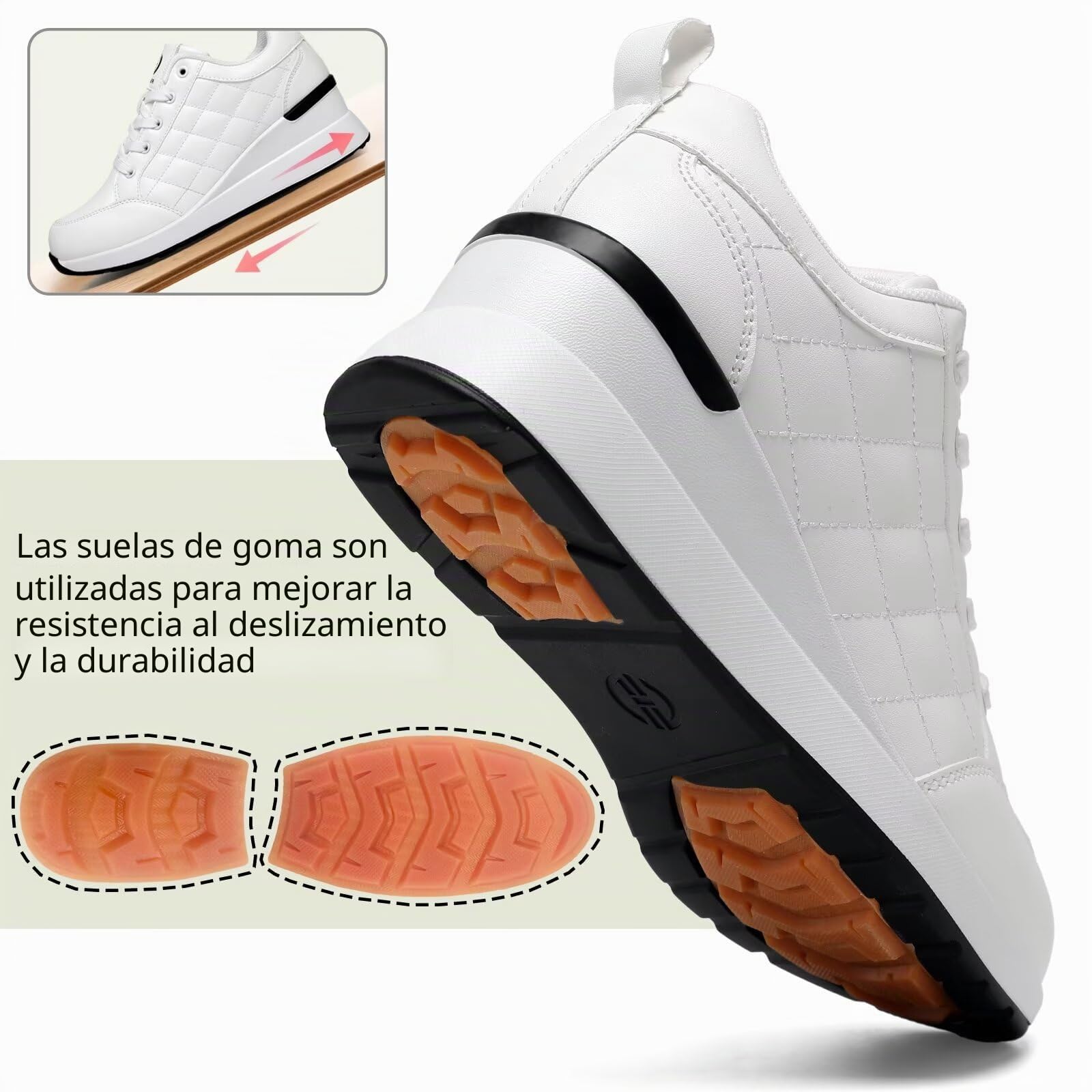 Zapatillas de Cuña para Mujer, Tacón de Cuña de 6 CM, Ligeras y Transpirable