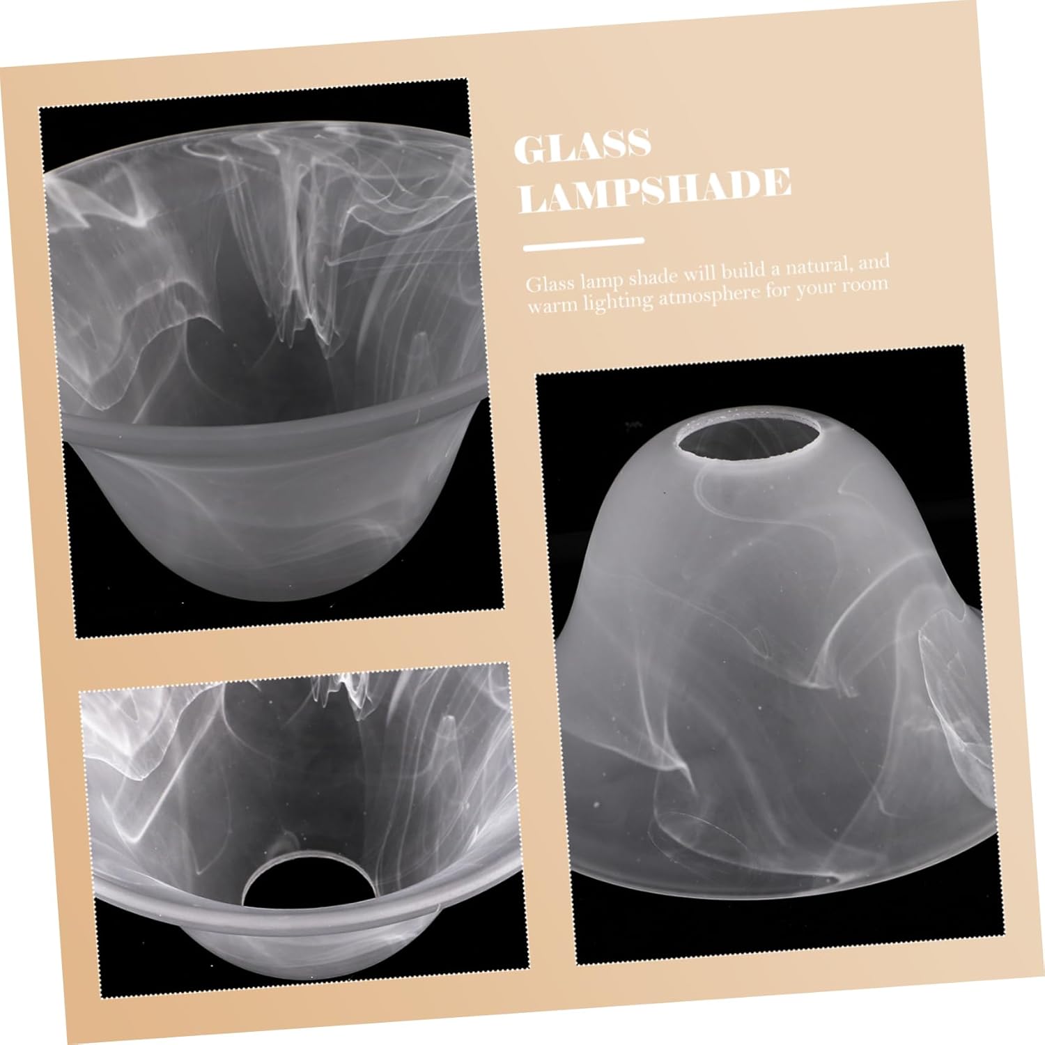 DOITOOL Frosted Glass Lampshade Pendant Ceiling Light Cover Durable Replacement for Living Room Bedroom Warm Atmosphere Decorative Lamp Accessory