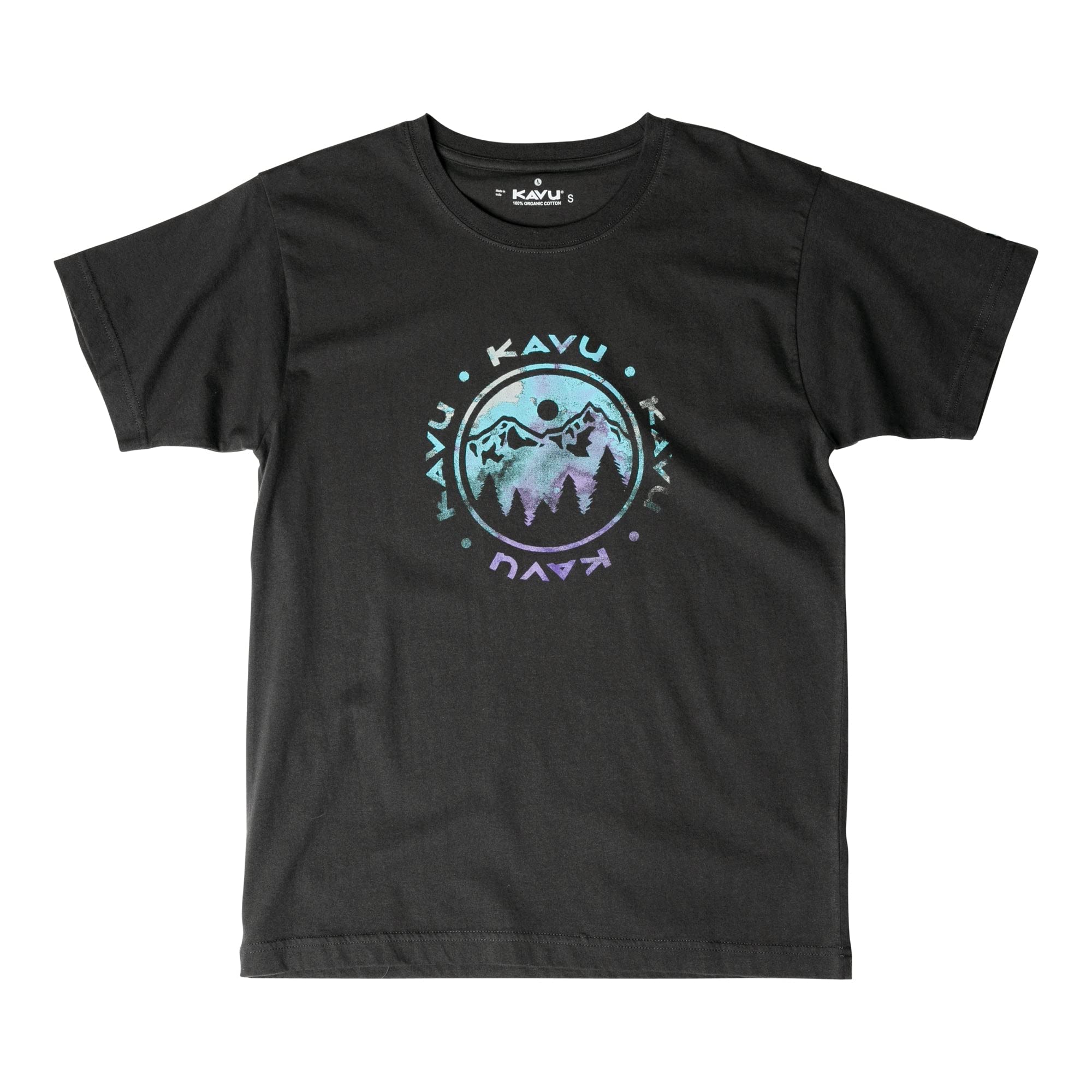 KAVU Lawton T Shirt Organic Cotton Graphic T Shirt - Black Licorice - M