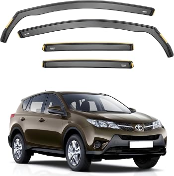 ISPEED Wind Deflectors for TOYOTA RAV4 MK4 2012-2018 5-Door SUV 4-pc - Keep Your Car Ventilated in Rain - Reduce Wind Turbulence - Tinted, In-Channel Type