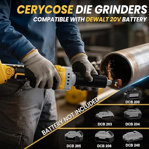 Miniatura 5 de Amoladora de troquel inalámbrica, compatible con batería Dewalt de 20 V, motor sin escobillas de tres velocidades 26000 RPM, mandril de precisión de