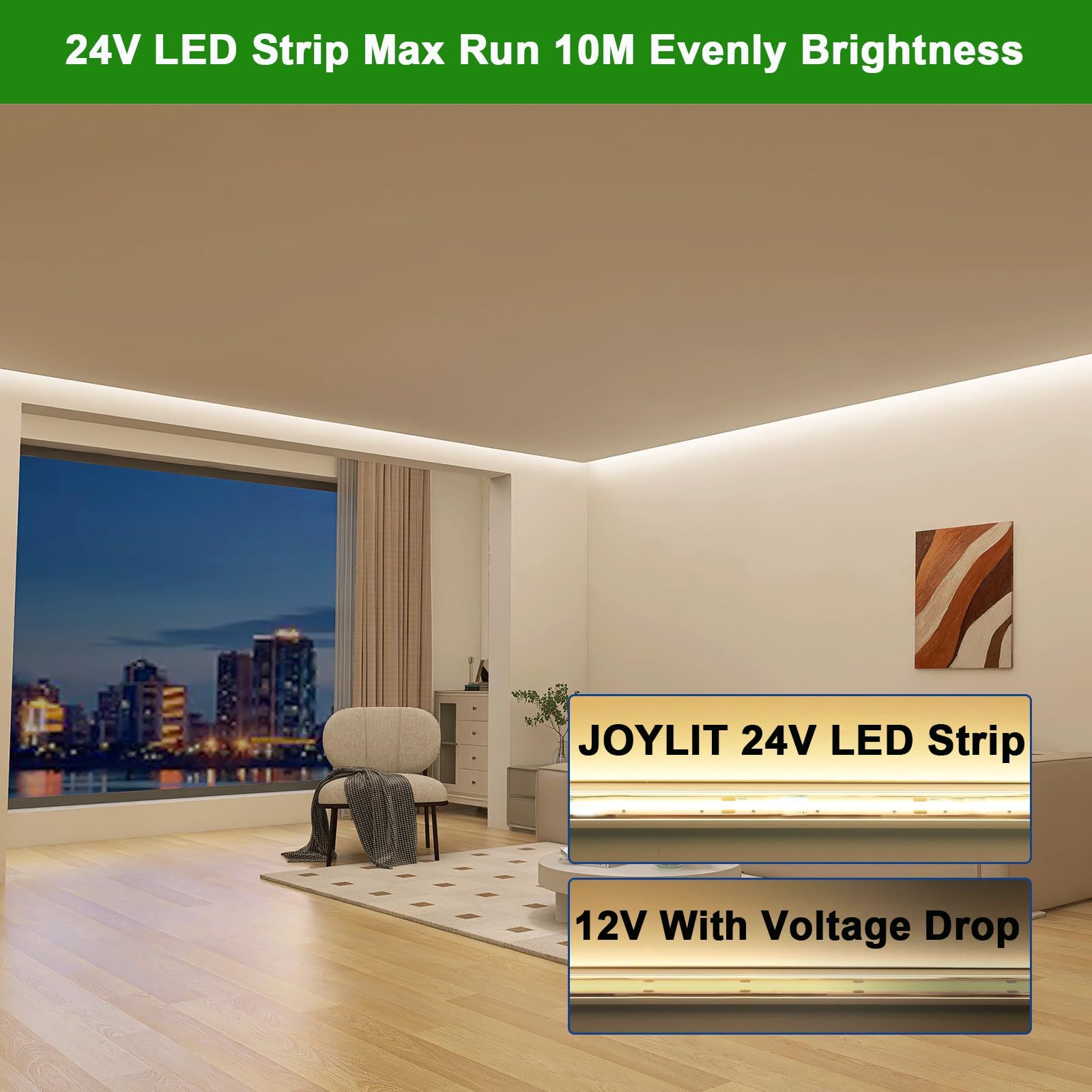 JOYLIT RGBCCT COB Ruban LED 5M 24V, RGB 2700K-6500K CCT Tunable Multicolor Bande LED Autocollante, 840LEDs/M 21W/M Bright Colour Changing LED Strip 12MM 6PIN (Bandeau LED Uniquement JOYLIT RGBCCT COB Ruban LED 5M 24V, RGB 2700K-6500K CCT Tunable Multicolor Bande LED Autocollante, 840LEDs/M 21W/M Bright Colour Changing LED Strip 12MM 6PIN (Bandeau LED Uniquement