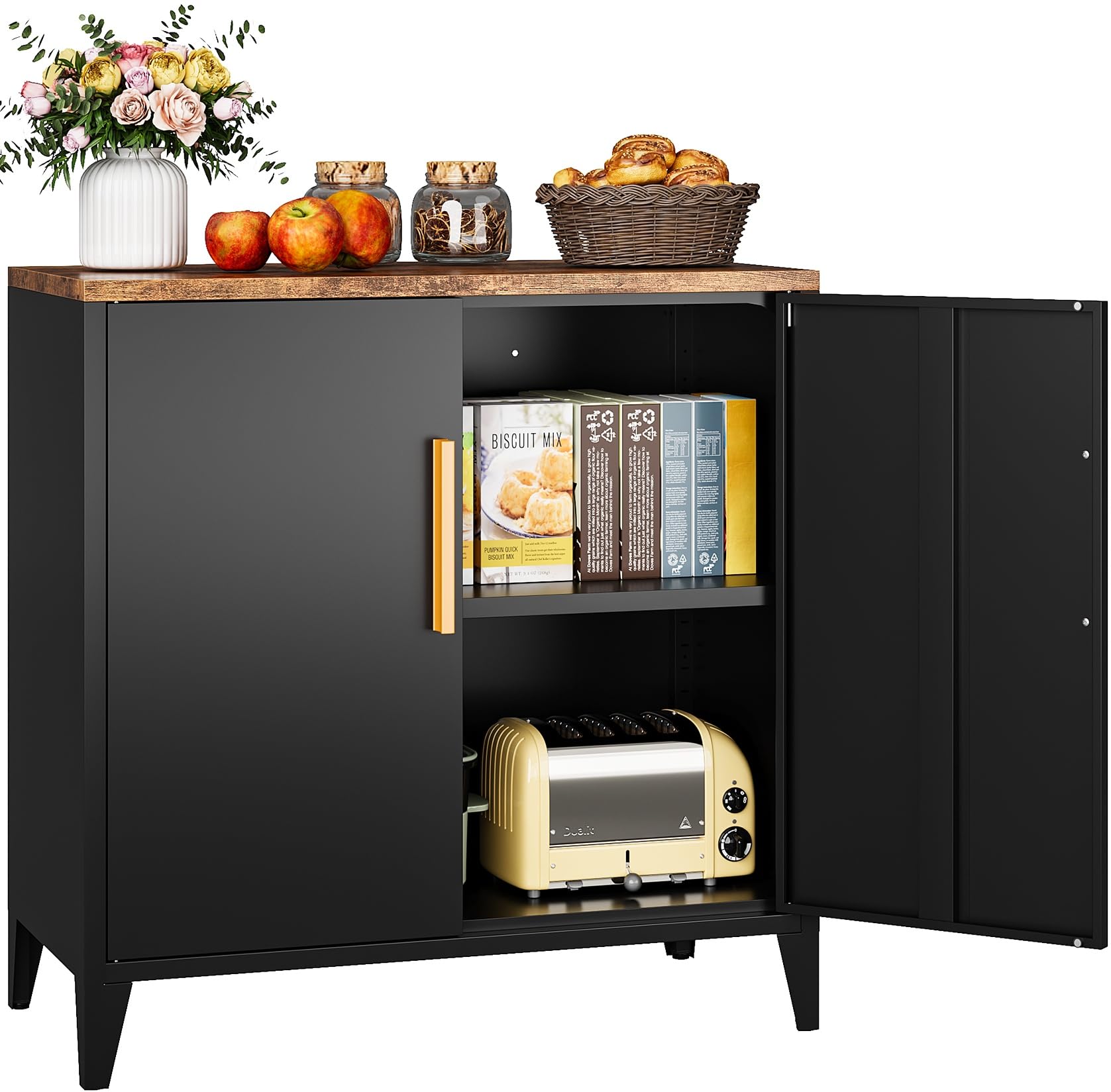 SISESOL Black Storage Cabinet