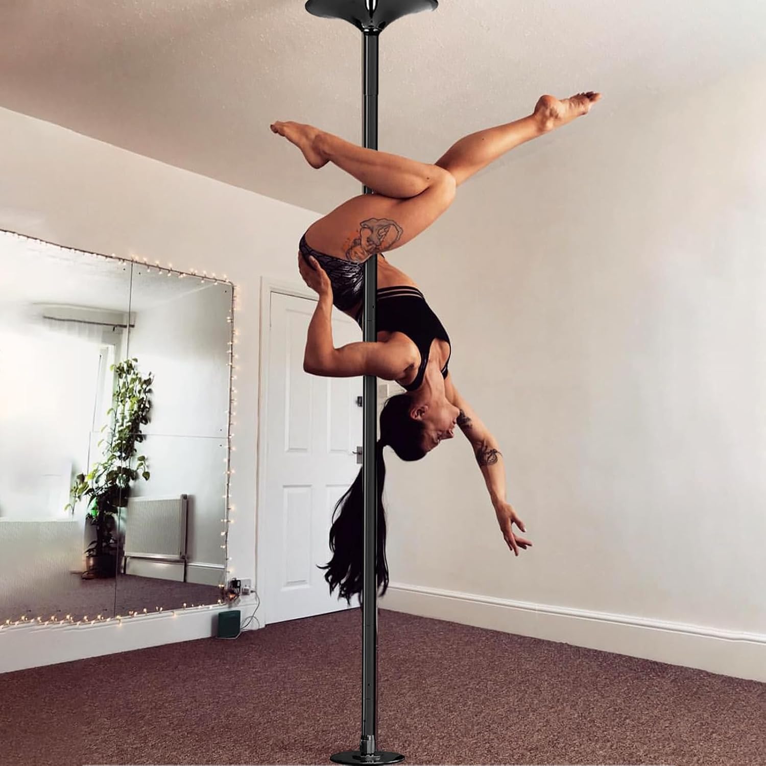 Professional Rotating Dancing Pole, Removable 45mm Rotating & Static Dancing Pole, Dancing Pole, 7.33-9ft Height Adjustable Fitness Pole, Fitness Gym Equipment for Home Fitness, Exercise, Bar, Gym