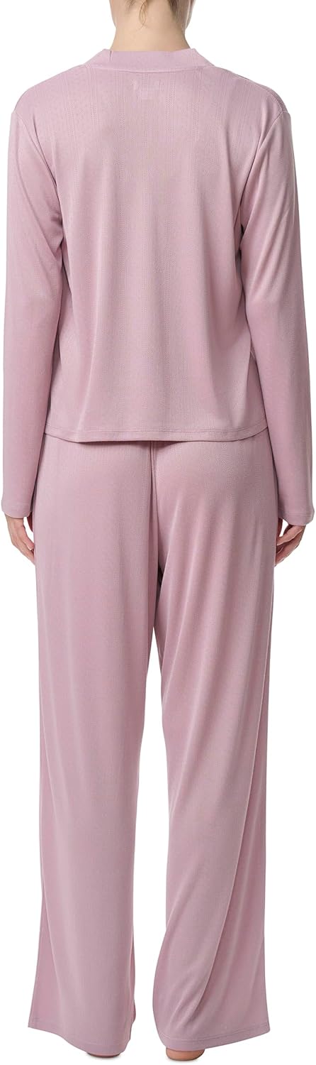 Splendid womens Long Sleeve Cardigan, Crop Tank and High Waisted 3-piece Pajama Set - Image 4