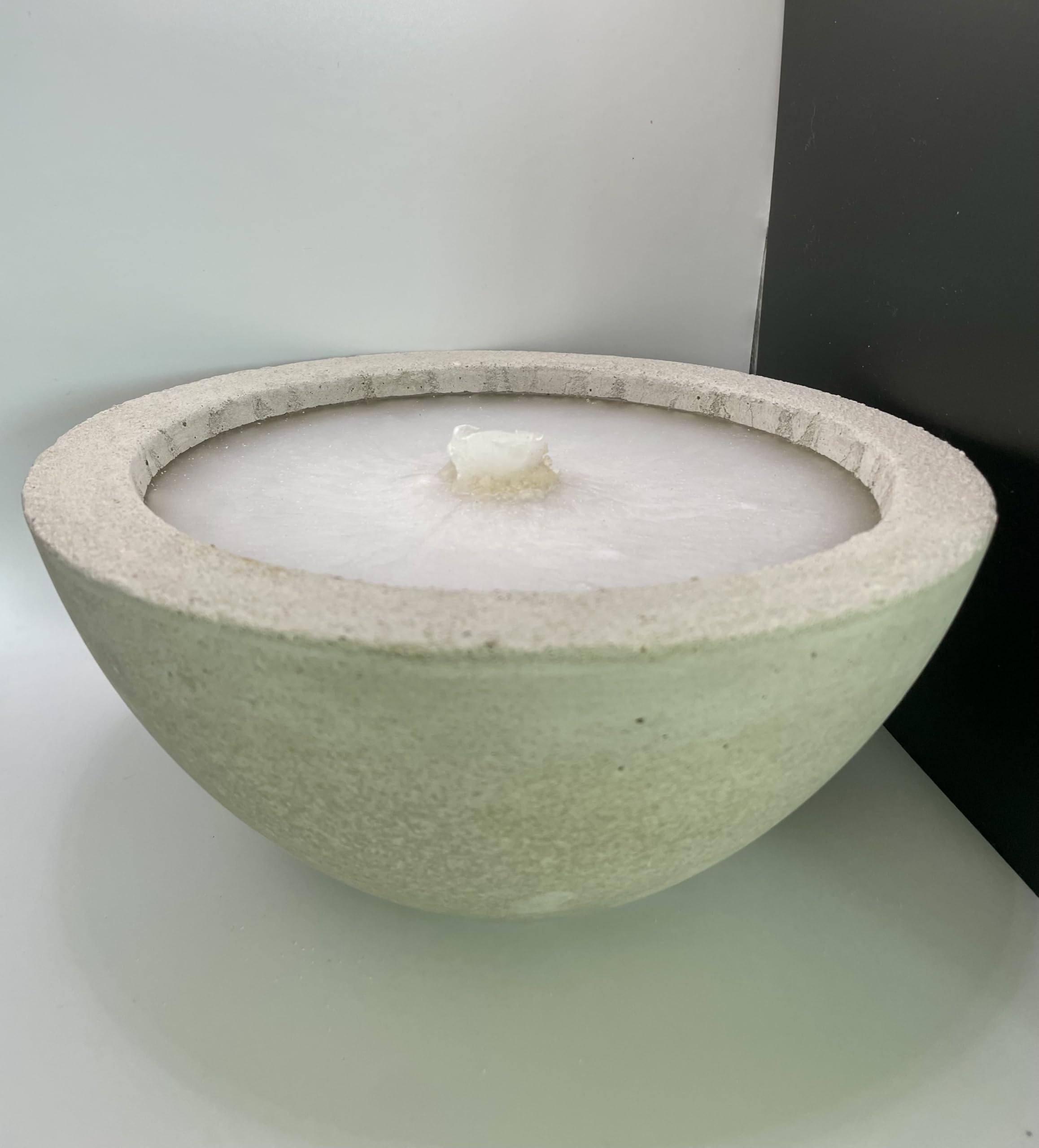 Wachsfresser Kerzenfresser Geschenkset Schmelzlicht mit Dauerdocht & Dochthalter Beton Feuerschale Schmaler Rand Ø 24 cm Nachhaltige & Wiederbefüllbare Beton-Kerze