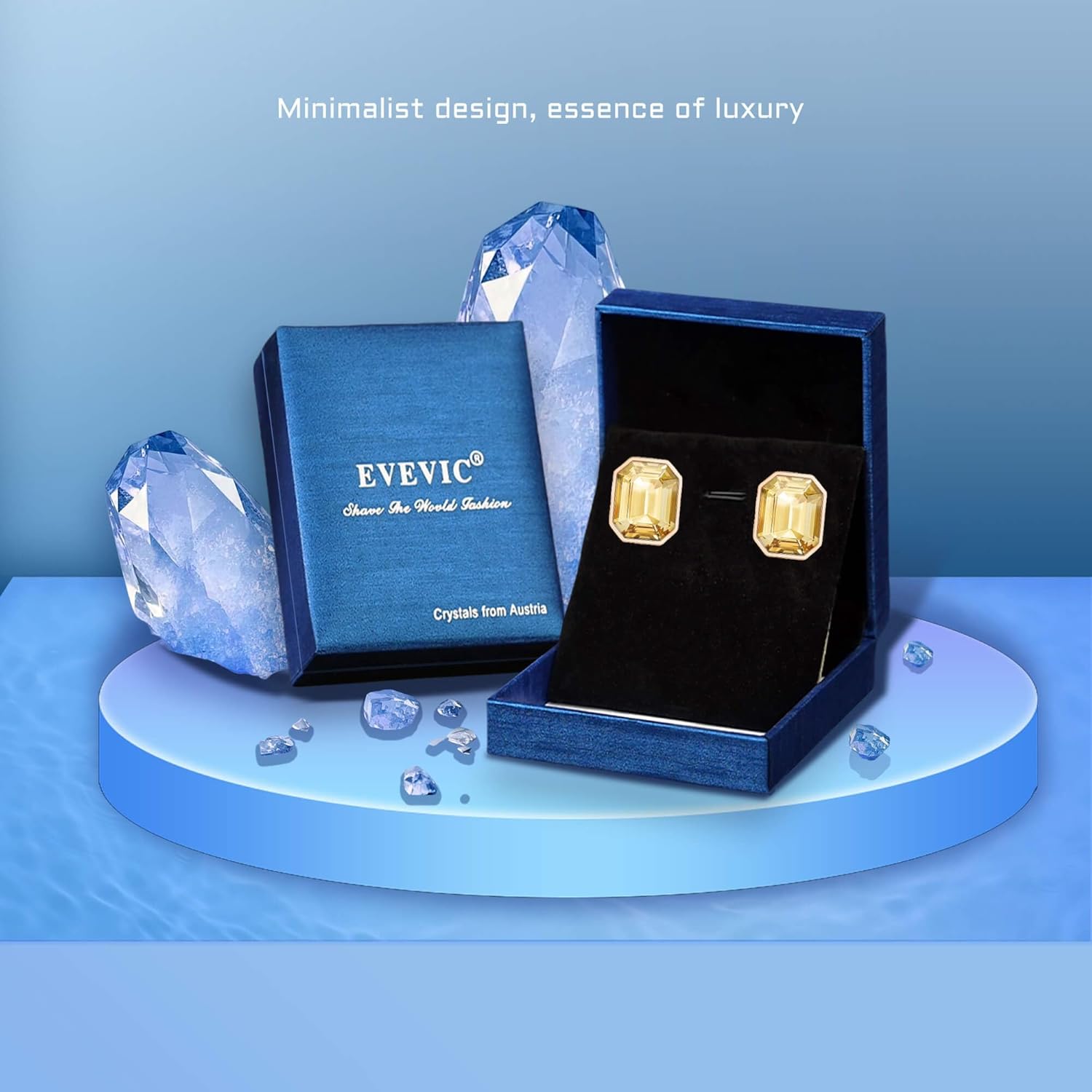 Austrian Crystal Octagon Stud Earrings for Women Fashion 925 Sterling Silver Hypoallergenic Jewelry - Image 7