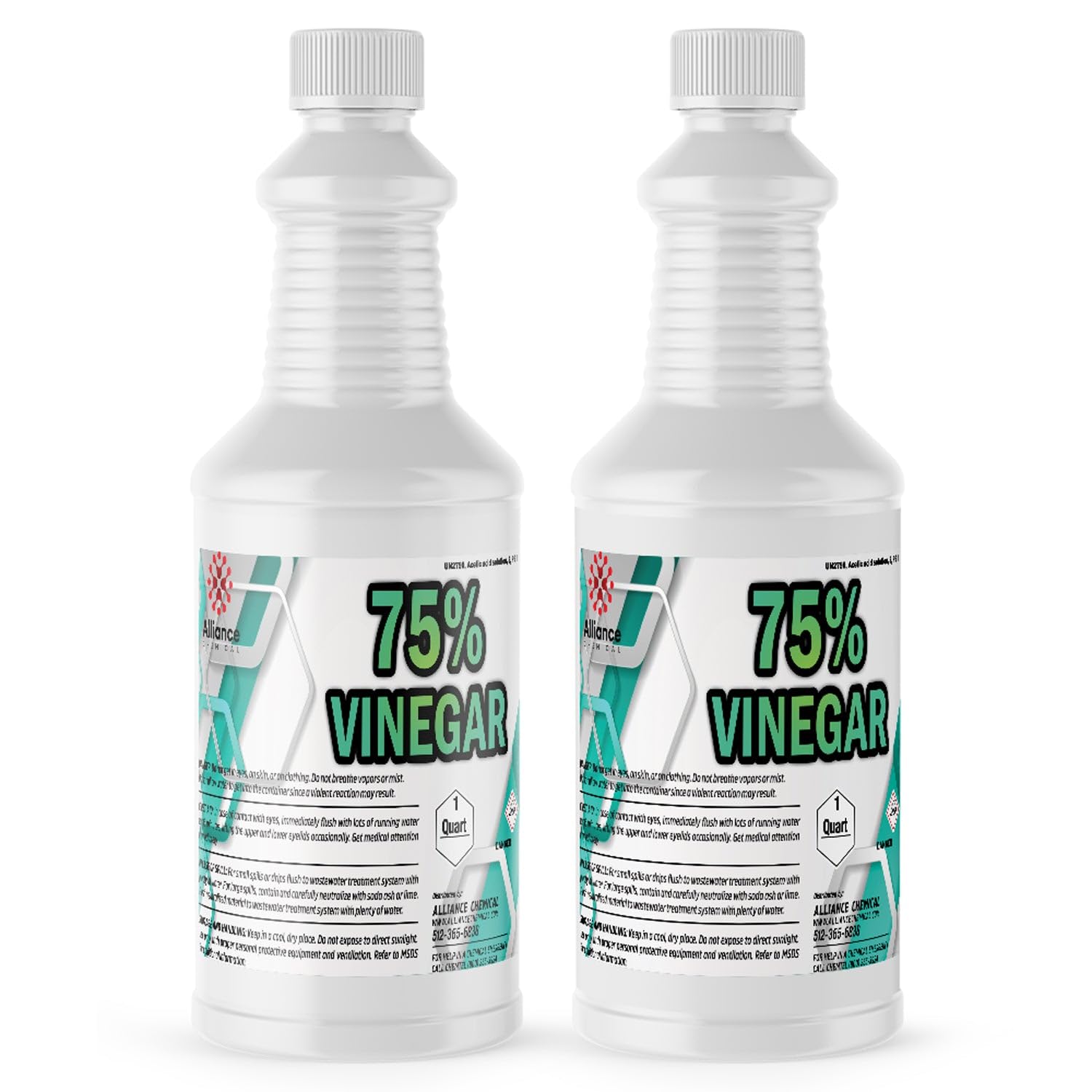 75% Vinegar - 2 Quarts – for Industrial Cleaning, Rust Removal, pH Adjustment, and Chemical Processing