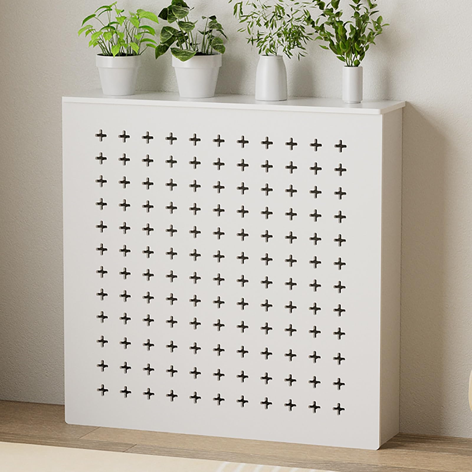 Modern Wood Radiator Covers Shelf for Home, Decoration Storage Shelf, White Heater Covers for Radiators for Living Room, Bathroom(90x80x15cm/35x31x6in)