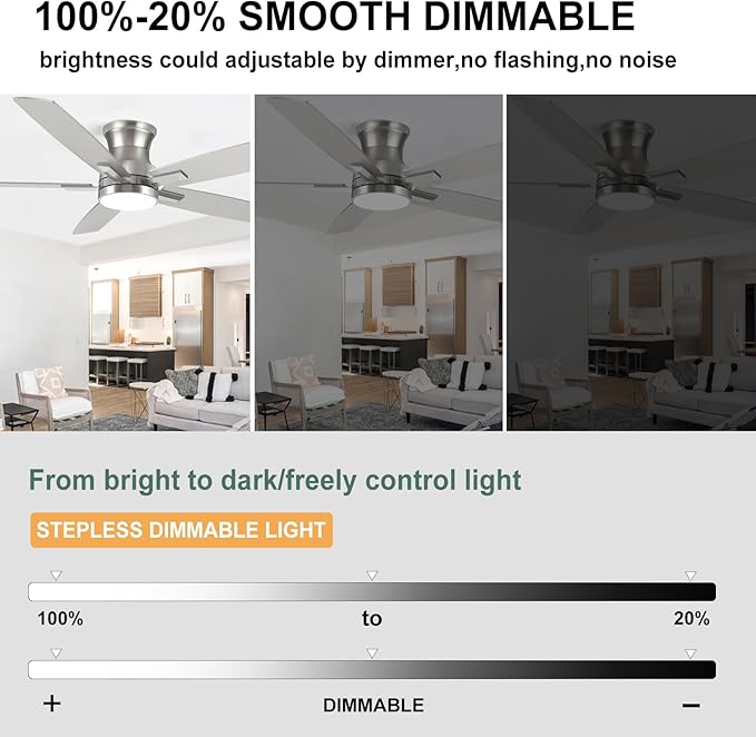 Ventilador de Techo 52 Pulgadas Con Luz y Control Remoto 6 V miniatura 7