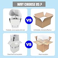 Vista 5 de Enfriadores de envío perecederos de 7 x 6 x 10 pulgadas, pequeña caja térmica aislada para alimentos congelados, paquete de 4 cajas de cartón