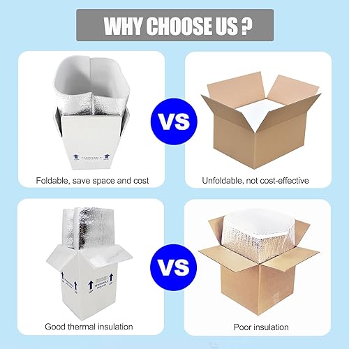 Miniatura 5 de Enfriadores de envío perecederos de 7 x 6 x 10 pulgadas, pequeña caja térmica aislada para alimentos congelados, paquete de 4 cajas de cartón con
