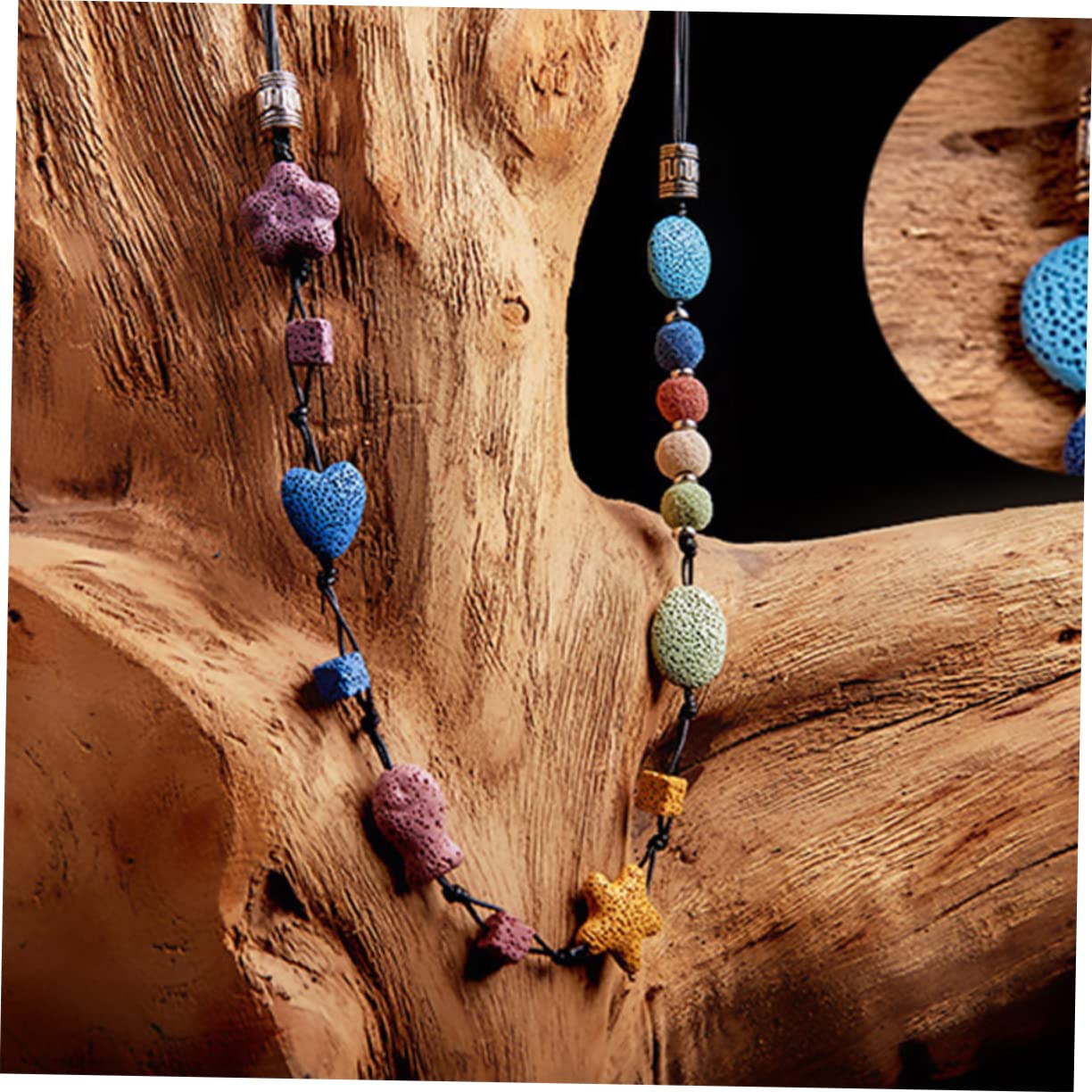 STOBOK 57pezzi Perline Colorate Pietra Vulcanica Per Creazioni Fai Da Te Pendenti Per Bracciali e Collane Di Charm Per Gioielli Unici