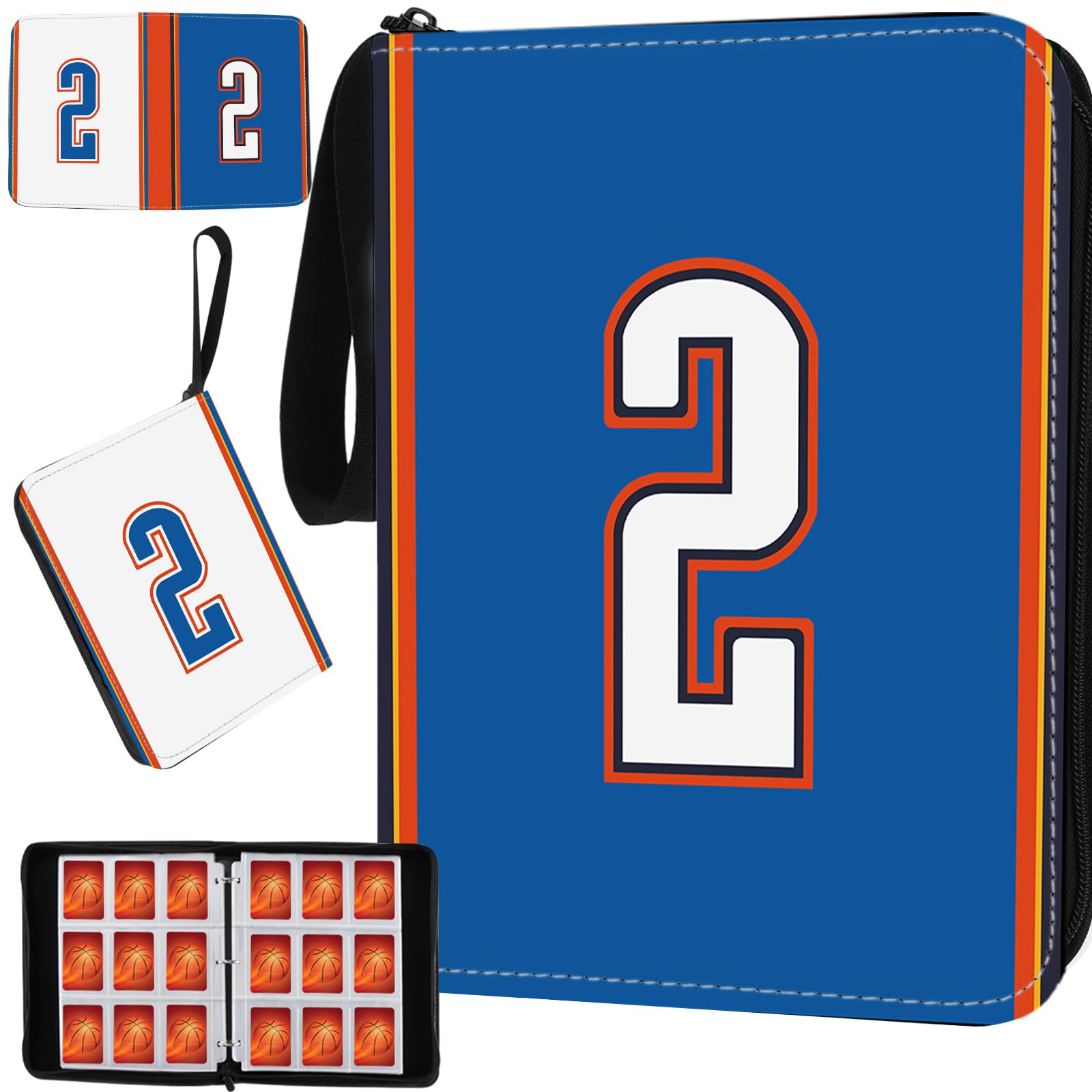 Basketball-Kartenbinder mit Ärmeln, 900 Taschen, Oklahoma City Basketball-Kartenhalter für #2 Sammelkarten, Sammelalbum, Ordner, Organizer, 3-Ring-Aufbewahrungsbox, Buch für Kinder, Jungen, Geschenk