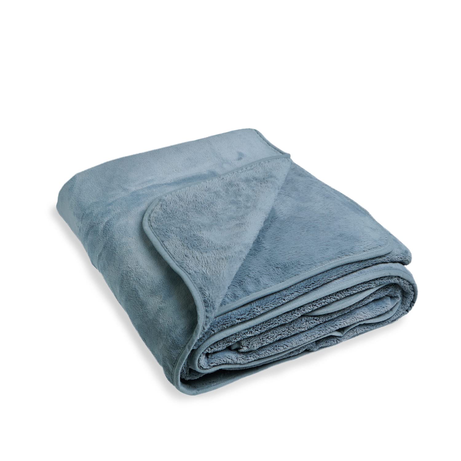 Montse Interiors, S.L. Manta/Plaid para el sofá o Cama en Terciopelo Tacto Seda o visón (260x200, Soft Gris)