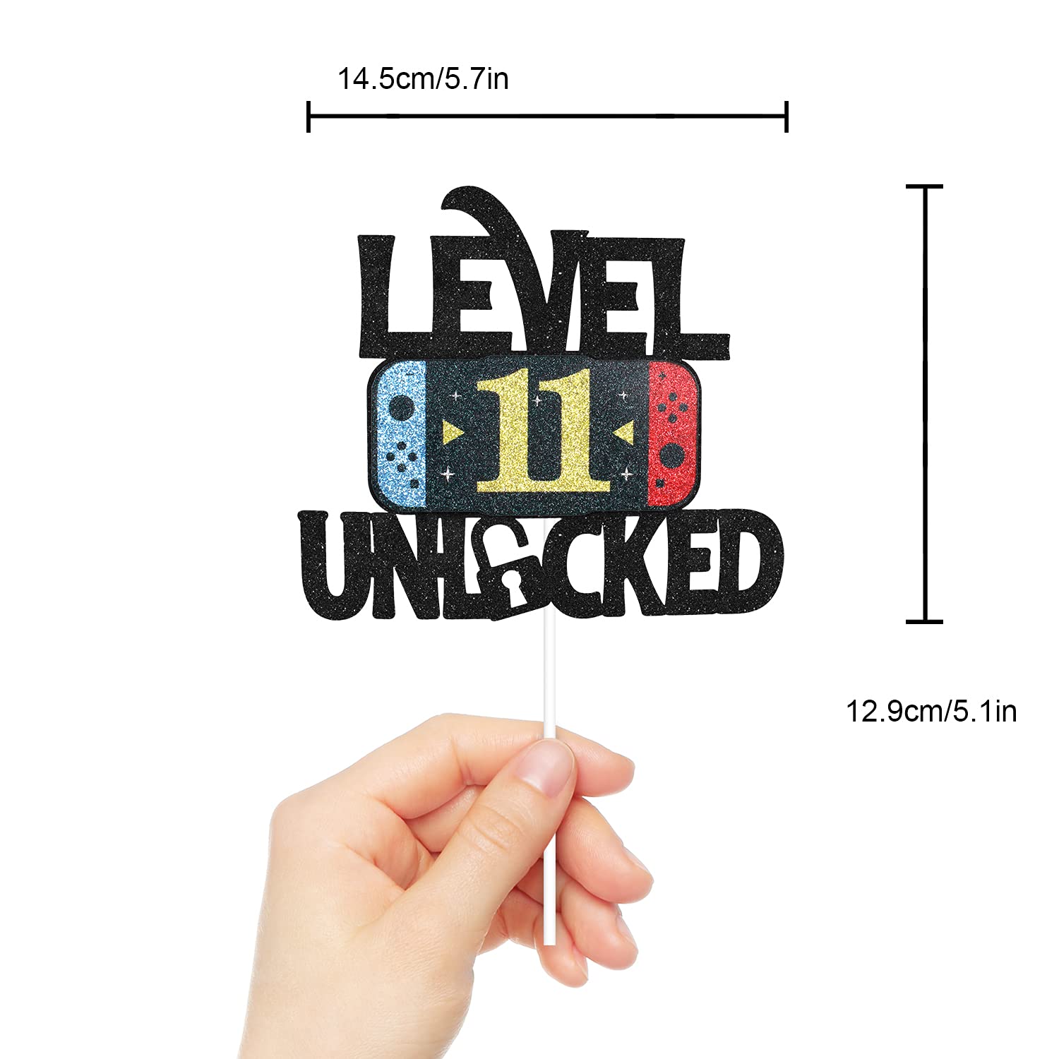 Level 8 Unlocked Game Birthday Cake Topper – Video Game Theme For 8th Birthday, Gaming Party Decor