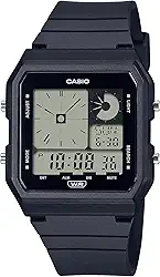 LF20W Série G-Shock | Relógio digital unissex | Preto | WR | Cronômetro 1/100 SEC | Hora mundial | Luz LED | Calendário automático completo | Horário regular (HR, min, SEC, PM, data, dia) |