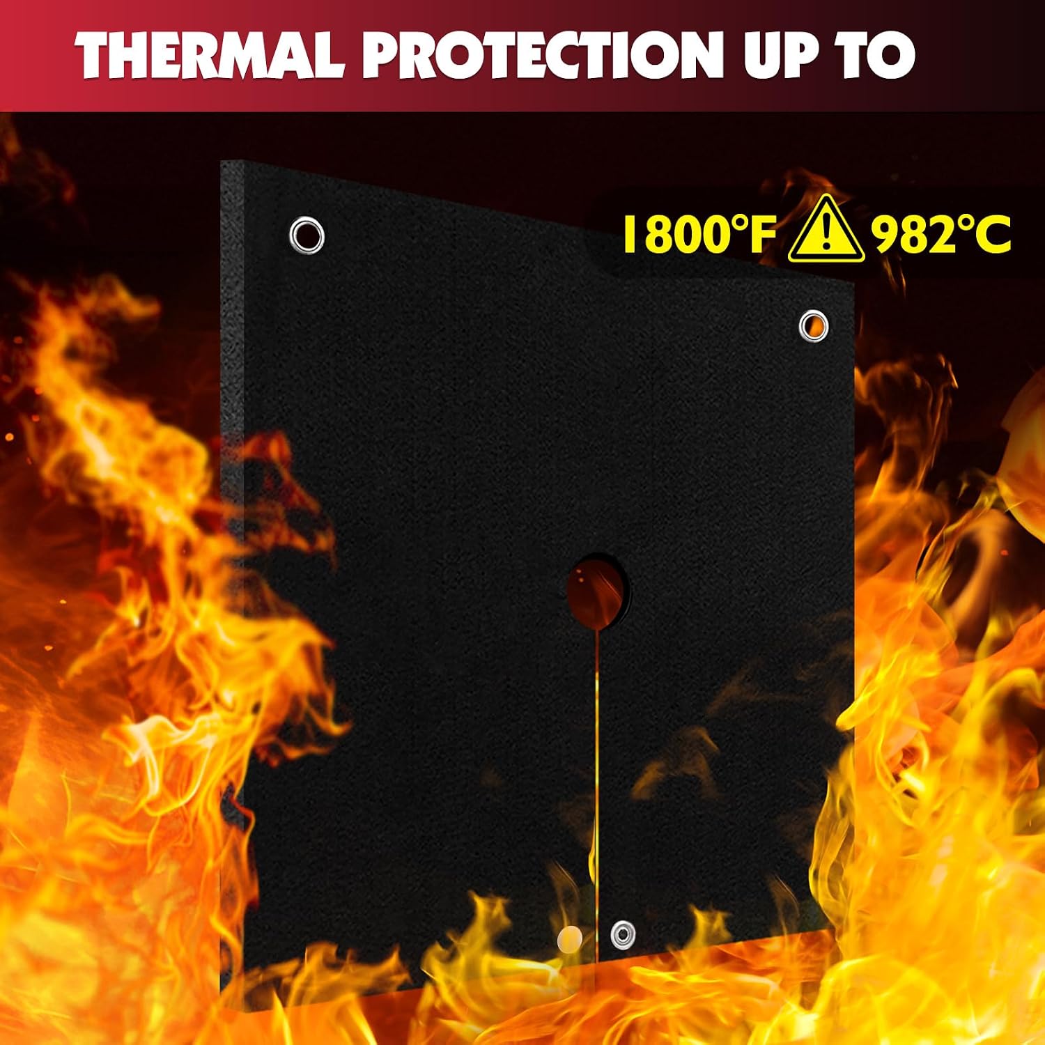 HVAC Tools Welding Blanket Fireproof 2 Pack, 1/5in(5mm), 12x12 Inch, Black | Opening shape soldering heat shield mat for torch, flame protector, carbon felt welding & solder pad for plumbing HVAC