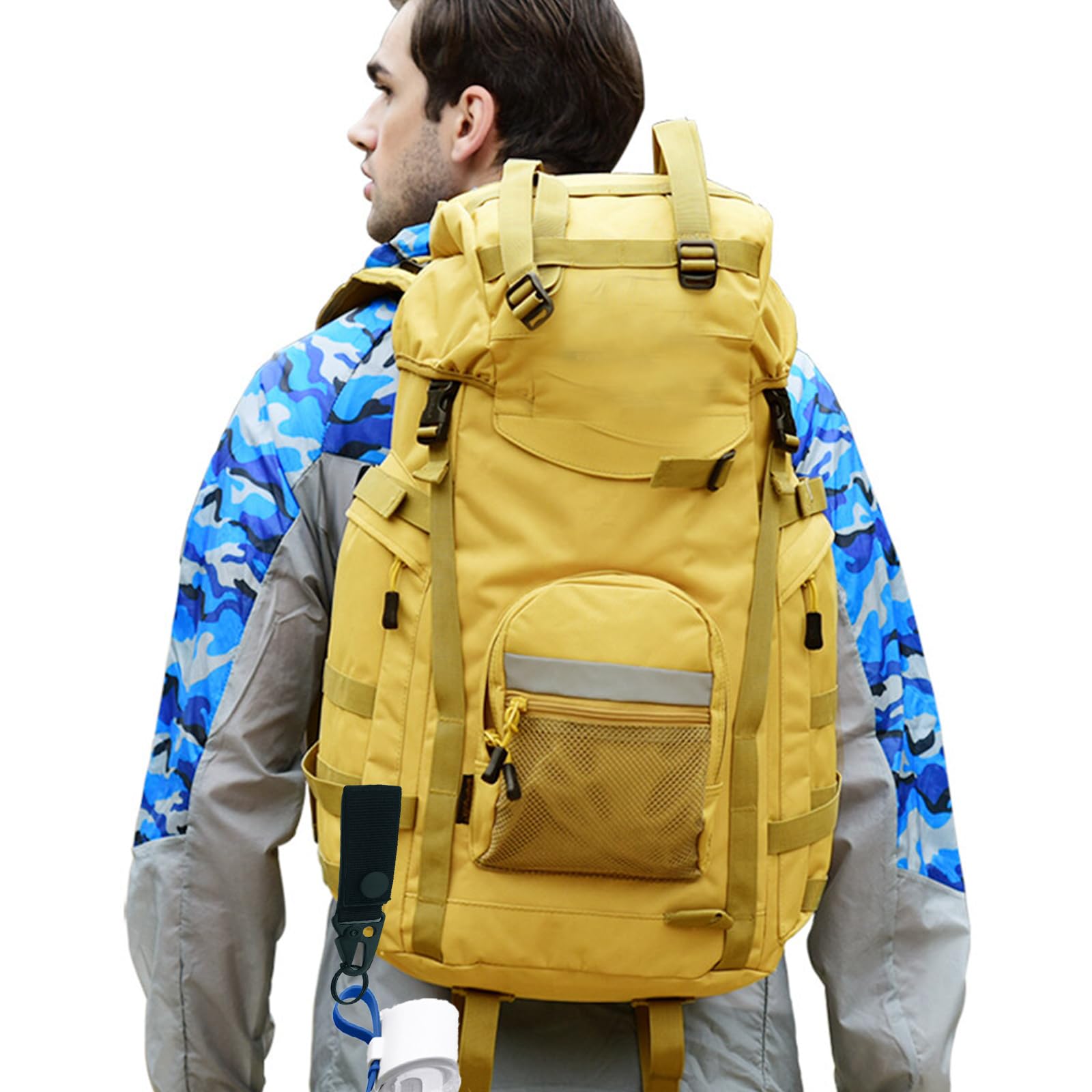 6 Piezas Accesorios Cinturón Táctico con 4 Piezas Mosquetón Táctico, Mosquetones Multifuncional Cinturón Táctico, para Deportes al Aire Libre, Camping y Senderismo