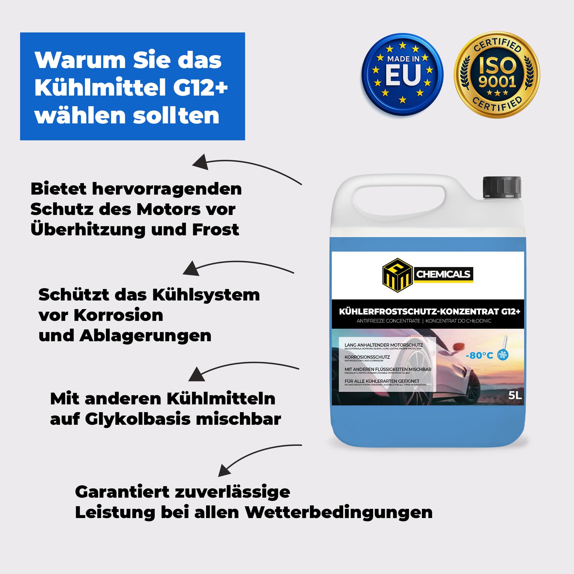 G12+ Konzentrat 1000 L IBC Kühlmittel & Kühlerfrostschutz – Longlife Kühlflüssigkeit für Auto, Motorrad & Nutzfahrzeuge | Schutz vor Überhitzung, Frost & Korrosion