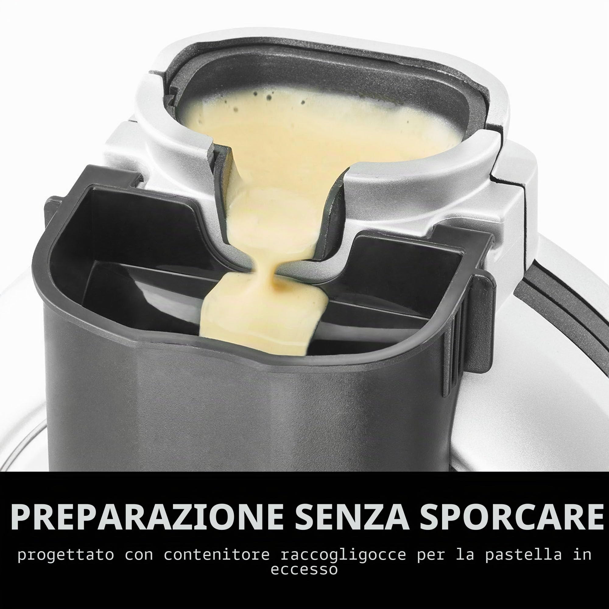CASO WaffleUp, piastra verticale per waffle belga, per waffle belghe perfette, 5 livelli di doratura selezionabili, rivestimento antiaderente a 2 strati, nessun impasto in eccesso, acciaio