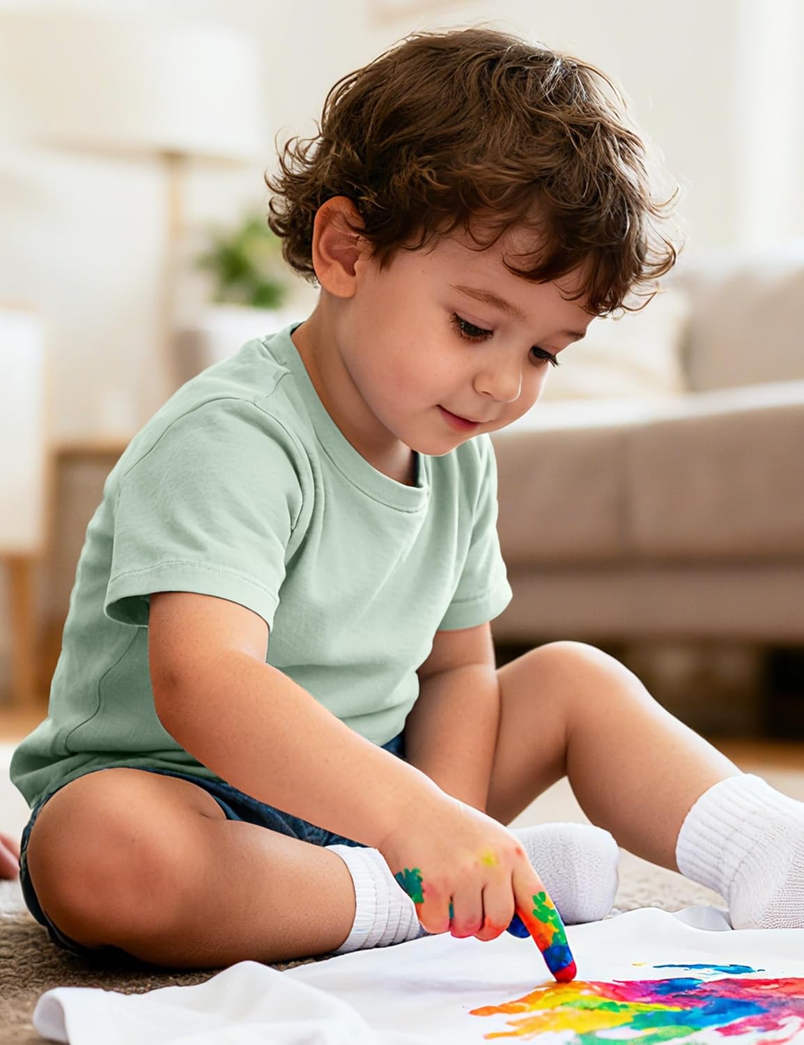 Toddler Boys Short Sleeve T-Shirts Baby Basic Tee Solid Color Tops Size 18M 5T - Image 3