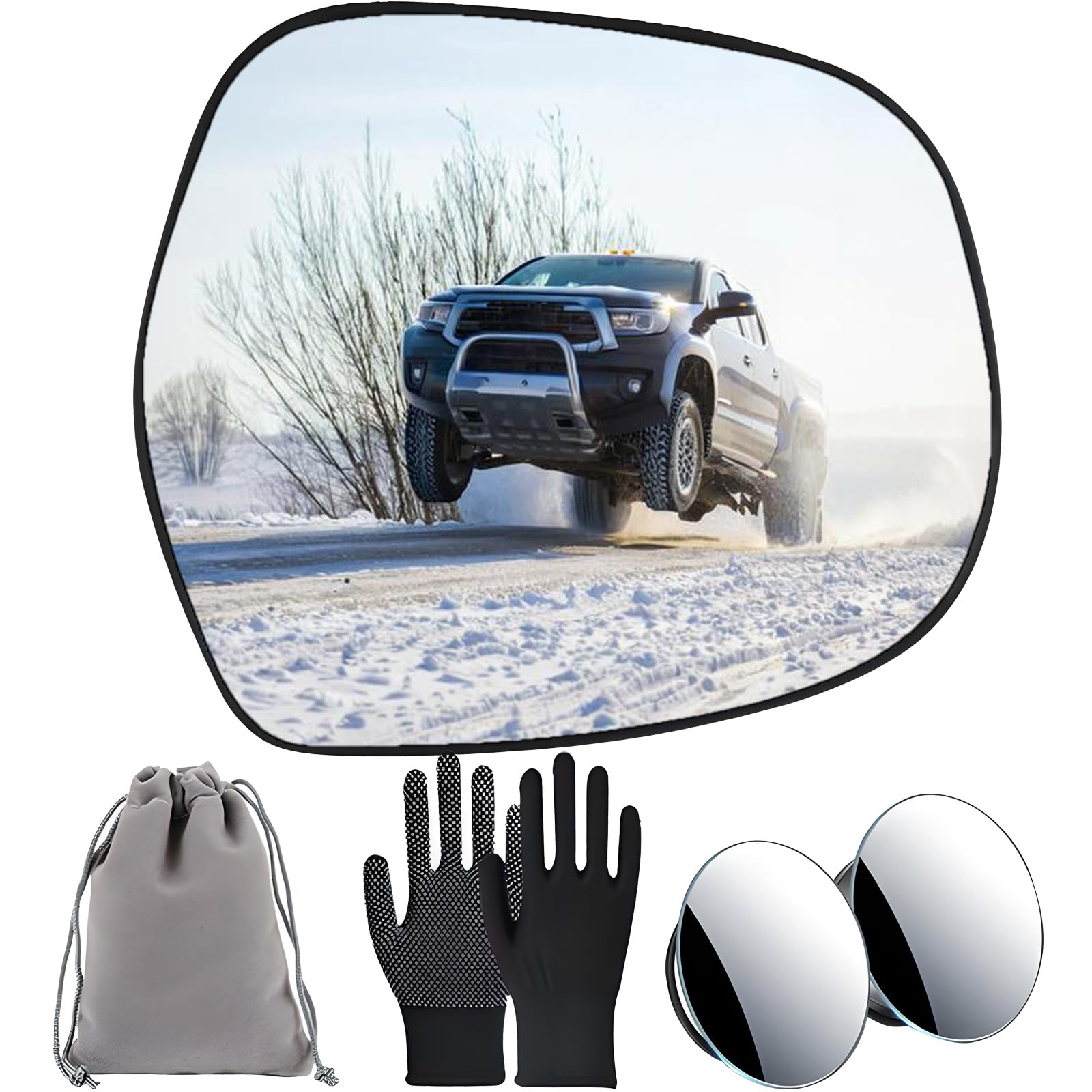 Passenger Side Mirror Replacement Glass for Toyota 4Runner 2003-2009,Lexus GX470 2003-2009, Heated Right Side Mirror Glass for 2003 2004 2005 2006