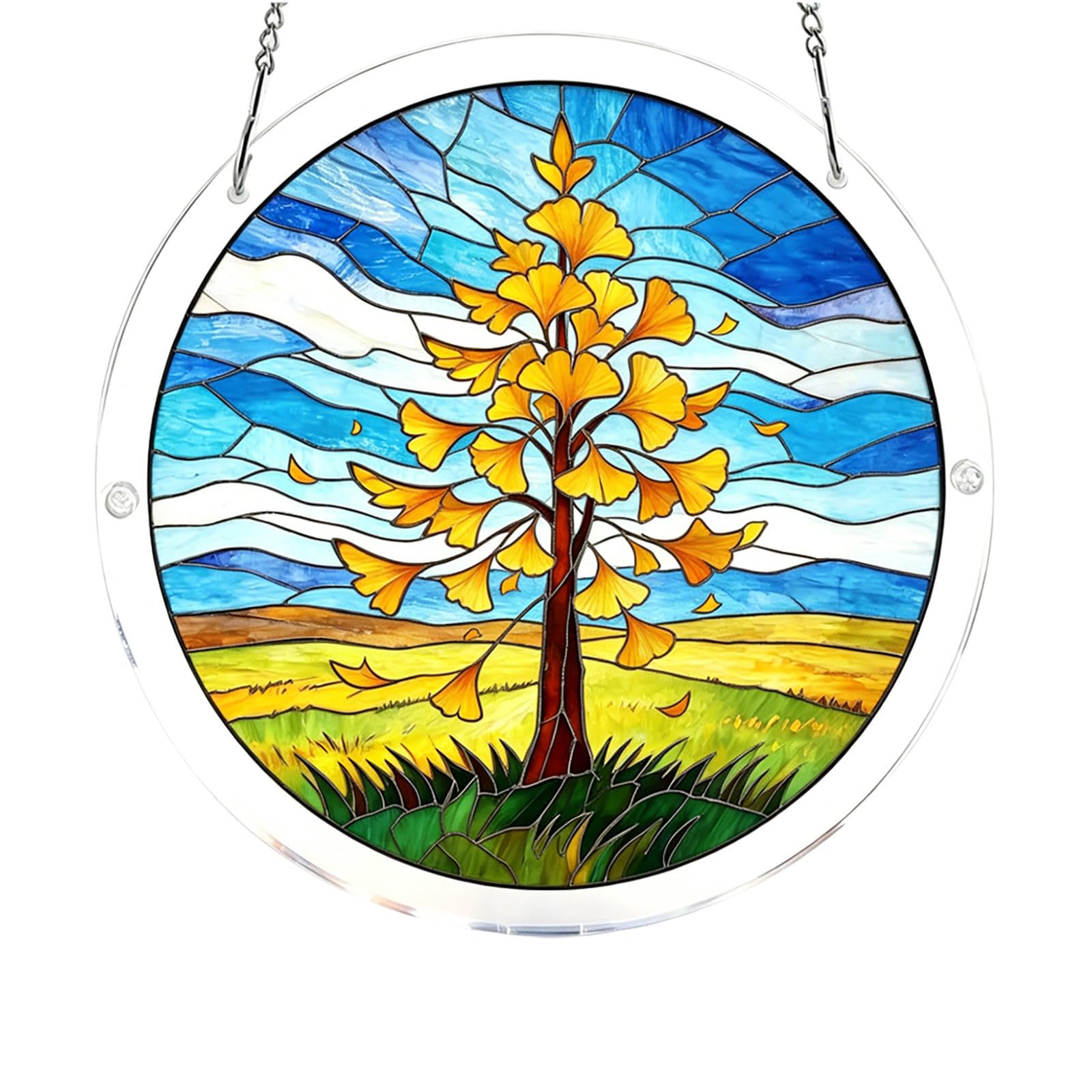 Sun Acrylic Catcher Puzzles, Tree of Radiant Glass Puzzle, Sun Acrylic Catcher Puzzles for Doors Garden, Mother's Day Christmas Birthday Gifts for Women Men (Color-S)