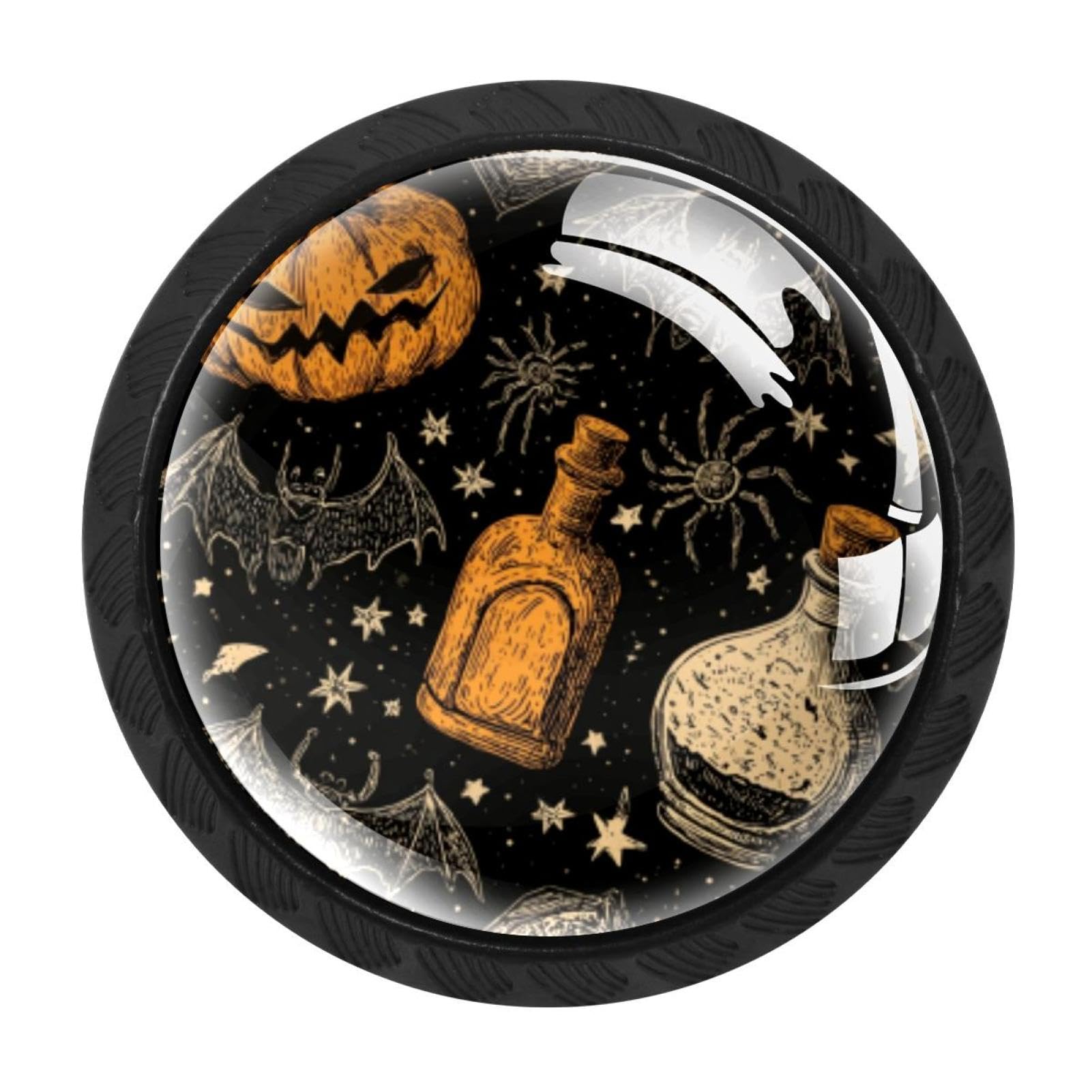 CHENZZZZ Helloween (1) Colorful Drawer Pulls 4 Pcs Handle Glass Door Cabinet Knobs Home Office Kitchen Wardrobe Cupboard Hardware for Dresser Drawers