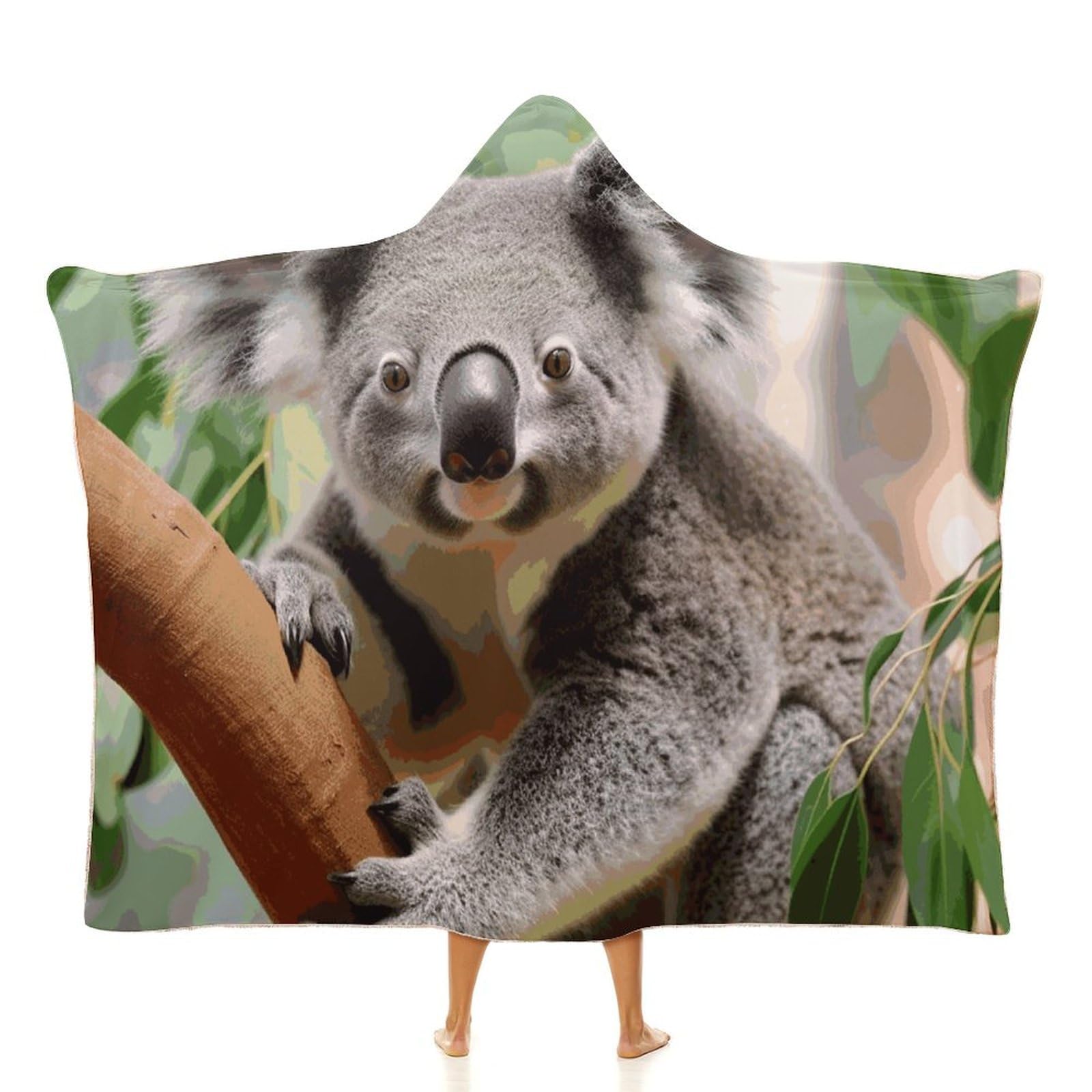 Couverture à capuche koala pour soirées cocooning sur le canapé