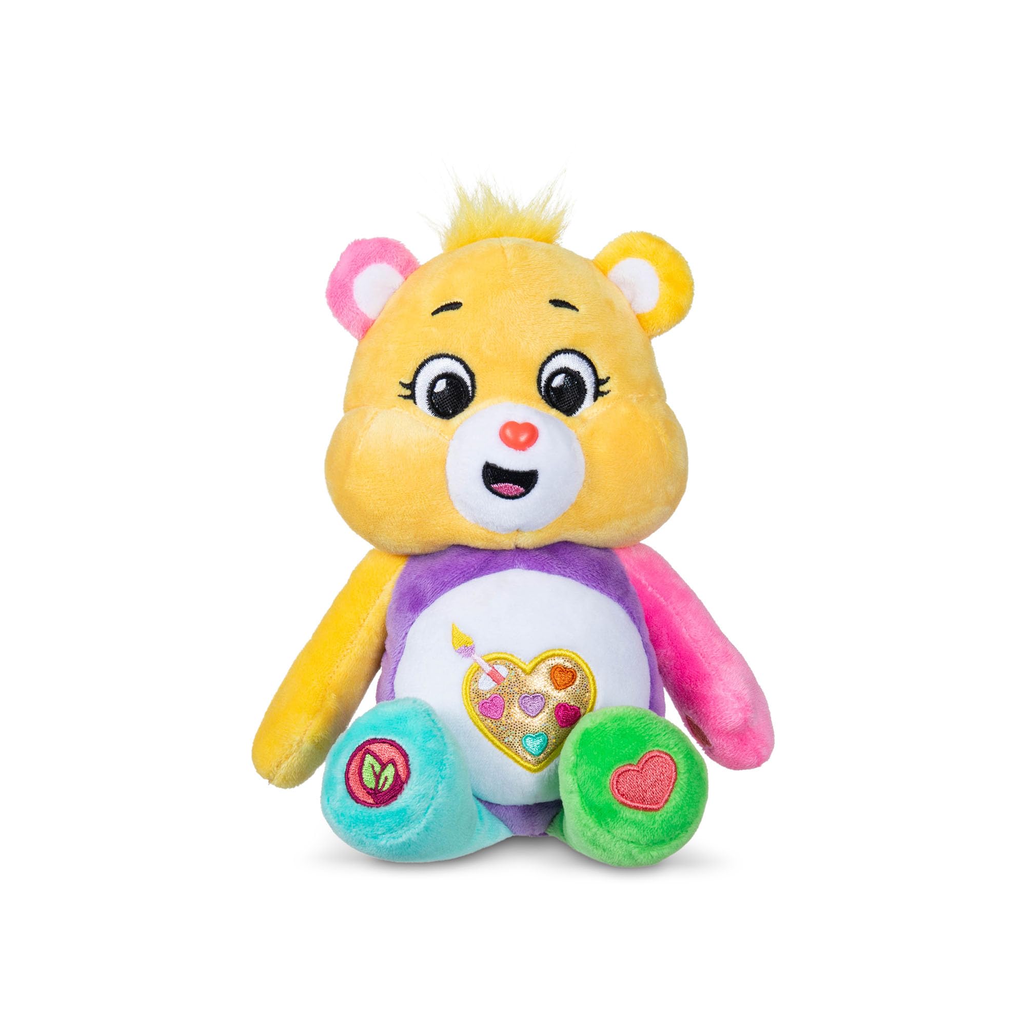 Basic Fun Care Bears 22cm Sparkle Plush  Work of Heart Bear Eco-Friendly Soft Toy with Glittery Belly Badge  Collectible Plush for Kids & Fans