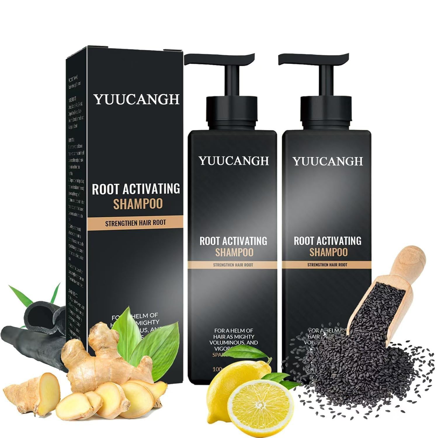 2pcs,Root Activator Shampoo,Hair Regrowth, Unisex, Natural Formula for Men and Women,Smooth Strong Repair Conditioning Shampoo