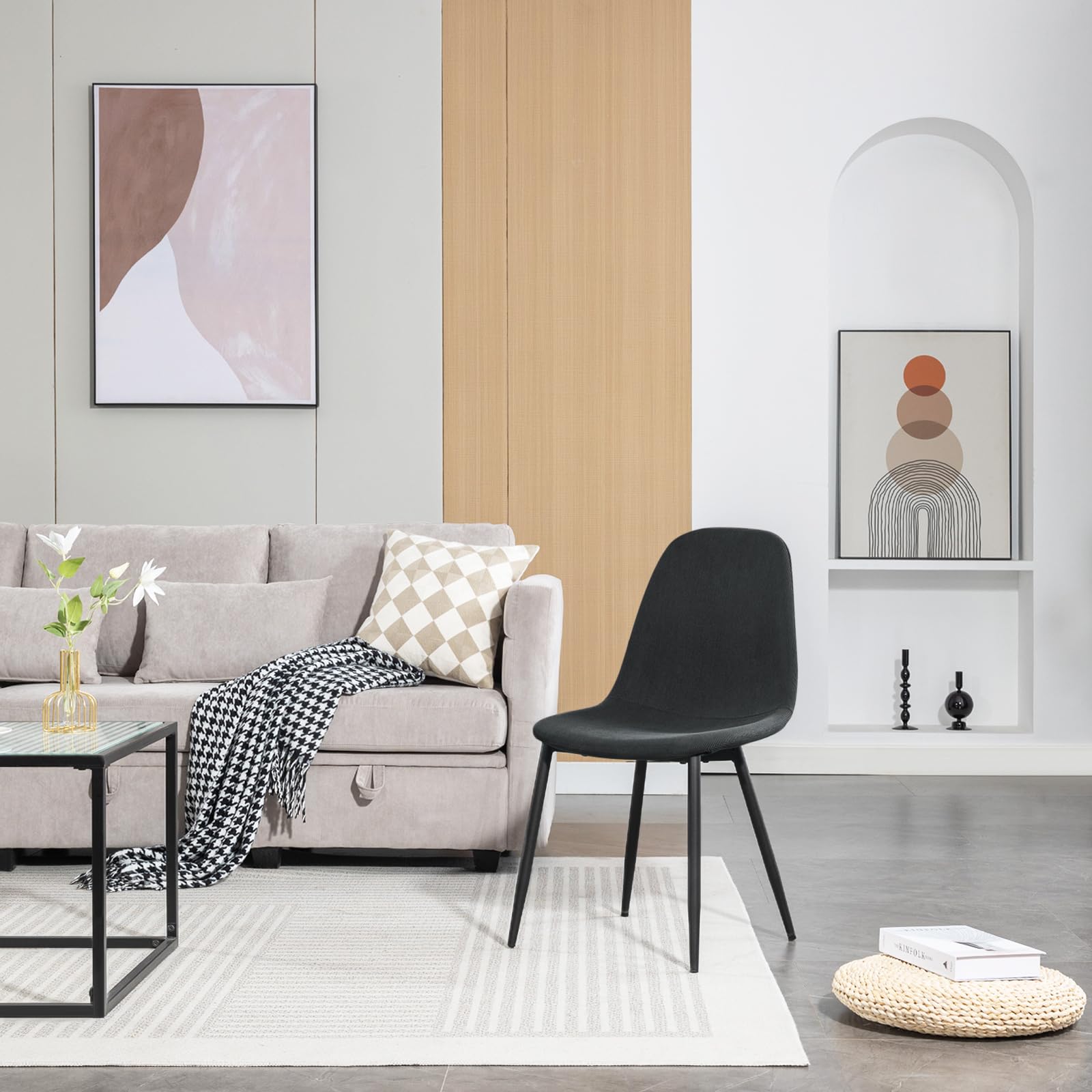 House Nordic Eetkamerstoel Harbo Zwart - Set van 2 | Leen Bakker