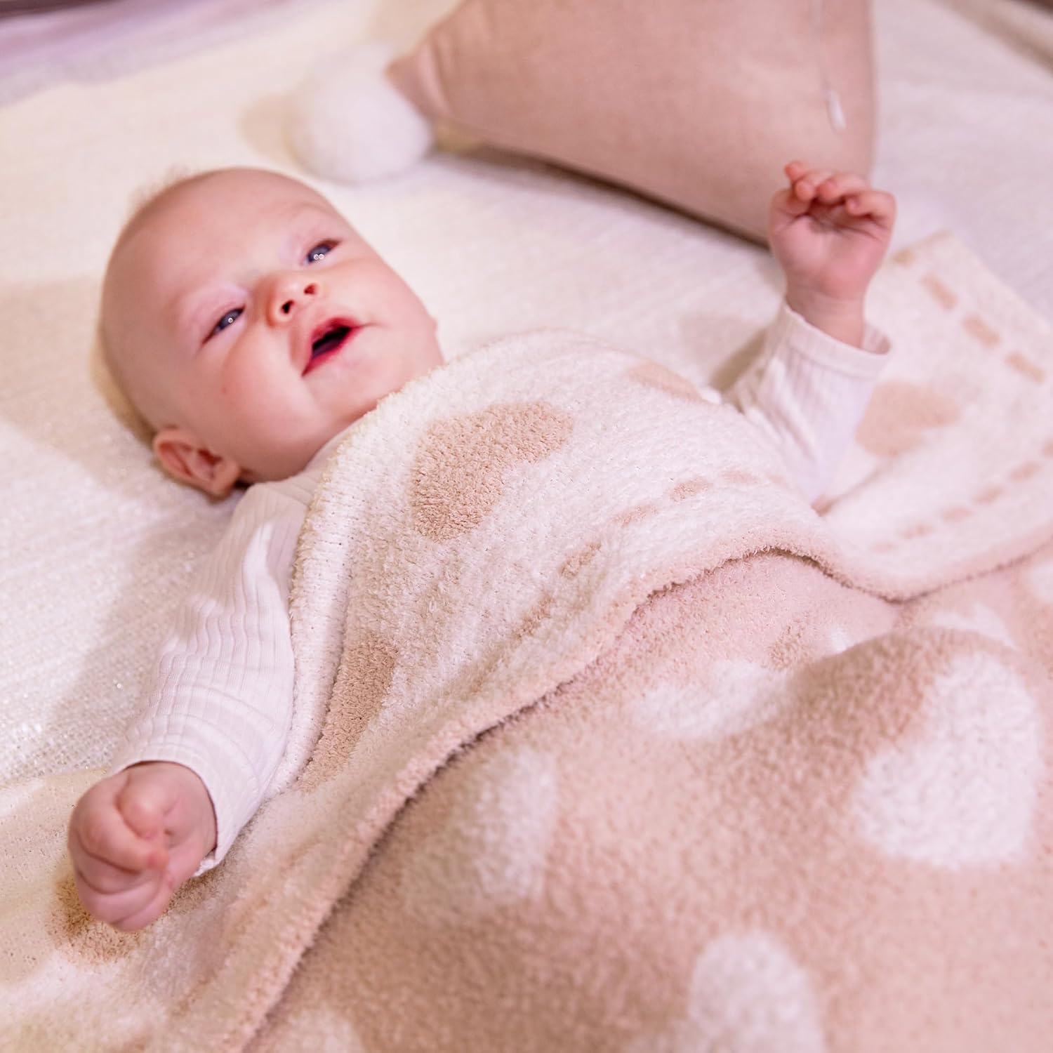 Kid Nation Super Soft Baby Blanket with Heart Light Pink 30 x 40 inch