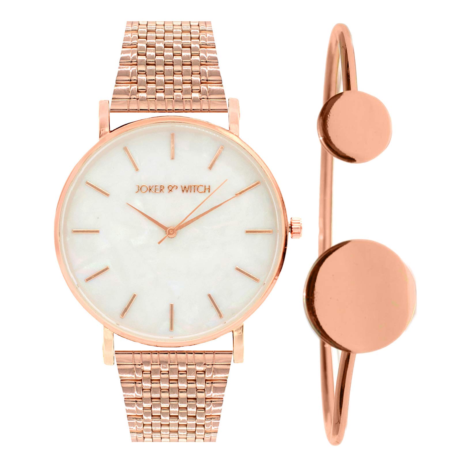 Joker & Witch Stainless Steel Women Aria Rosegold White Dial Analog Watch Bracelet Set, Gold Band (B07S8BR4FQ) Amazon Price History, Amazon Price Tracker