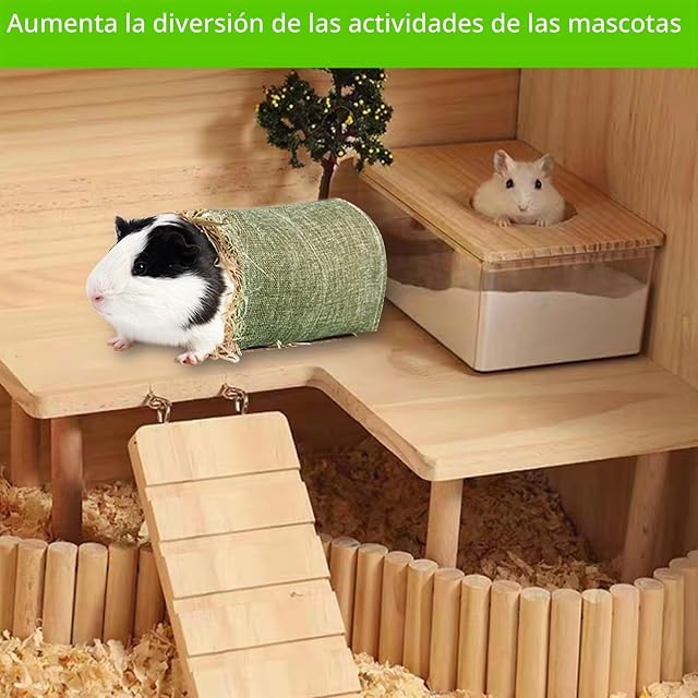 Foto 7 de 8 de Túnel para conejos, cobayas, túnel de peluche, hámster, juguete para animales pequeños, cobayas, hurón