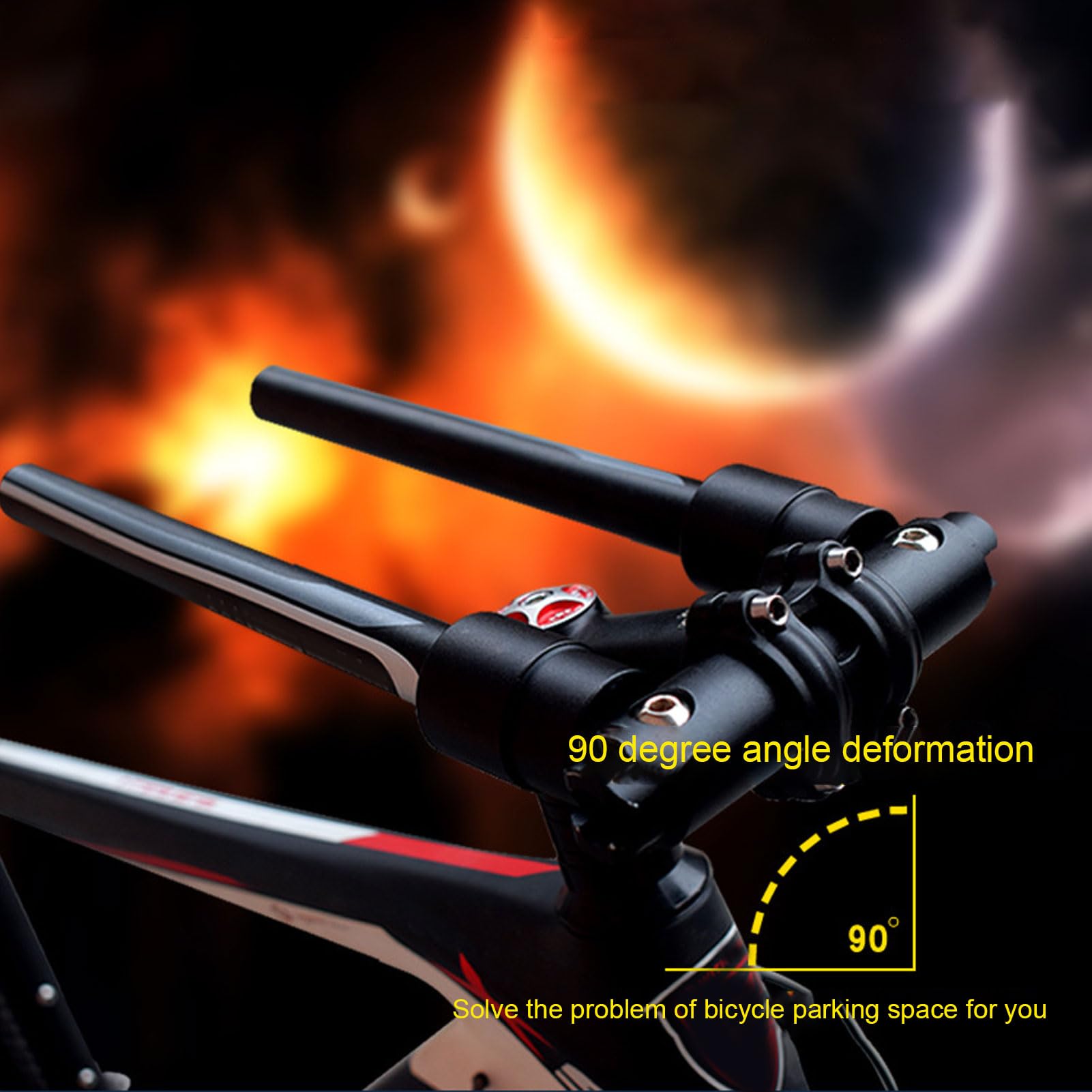 Manillar Plegable para Bicicletas, Aleación de Aluminio Plegable de 90 Grados Manillar de Bicicleta de Liberación Rápida para de Montaña Scooter Mtbs (660 mm)