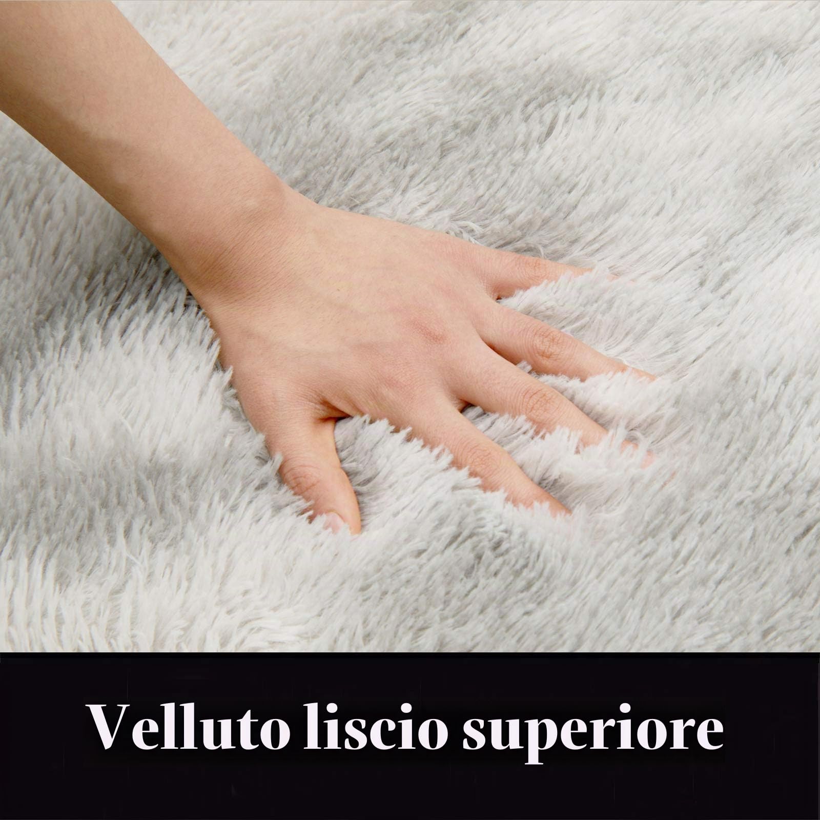 Pauwer Tappeti peluche Shaggy Area Tappeti morbidi come la seta Tappeti moderni soffici e morbidi per interni (Grigio Chiaro, 120 x 160 cm)