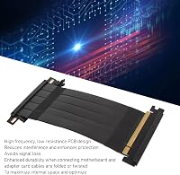 ASHATA PCIe 4.0 X16 Riser Kábel, 40cm Fekete, Rugalmas VGA Hosszabbító, 180° GPU Grafikus Kártya Adapter, RTX 4000 és RX 7000 Sorozattal Kom 4