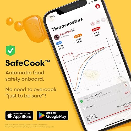 Miniatura 5 de Termómetro predictivo de combustión + pantalla WiFi (2. generación)  Termómetro inalámbrico de carne de grado profesional  Nuevo Bluetooth de largo