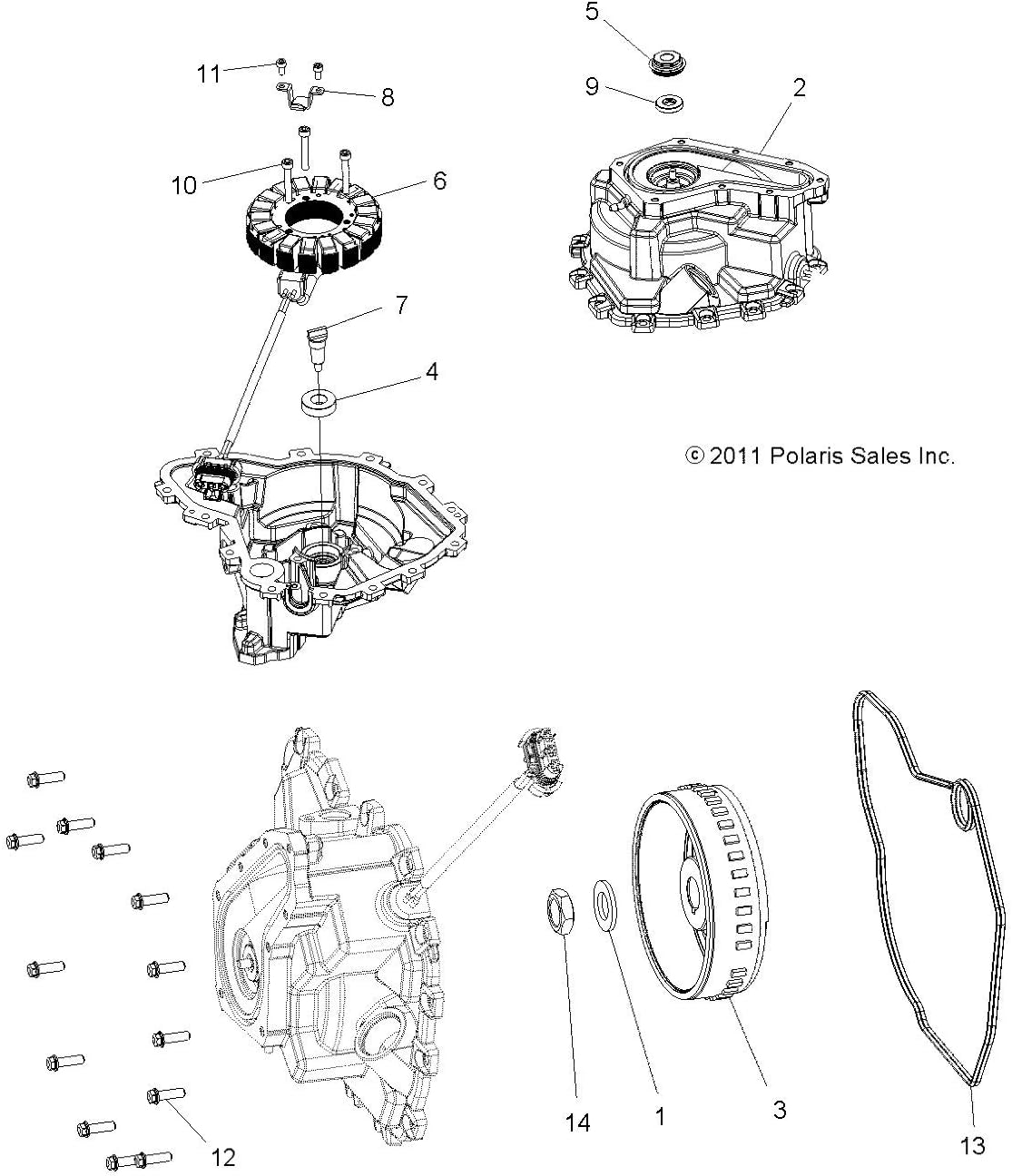 Polaris CVR Ignition Kit, for Specific RANGER 570, Crew 570 and Crew 500 Models, and Specific RZR 570 and Trail 570 Models, Genuine OEM - Part 2204736