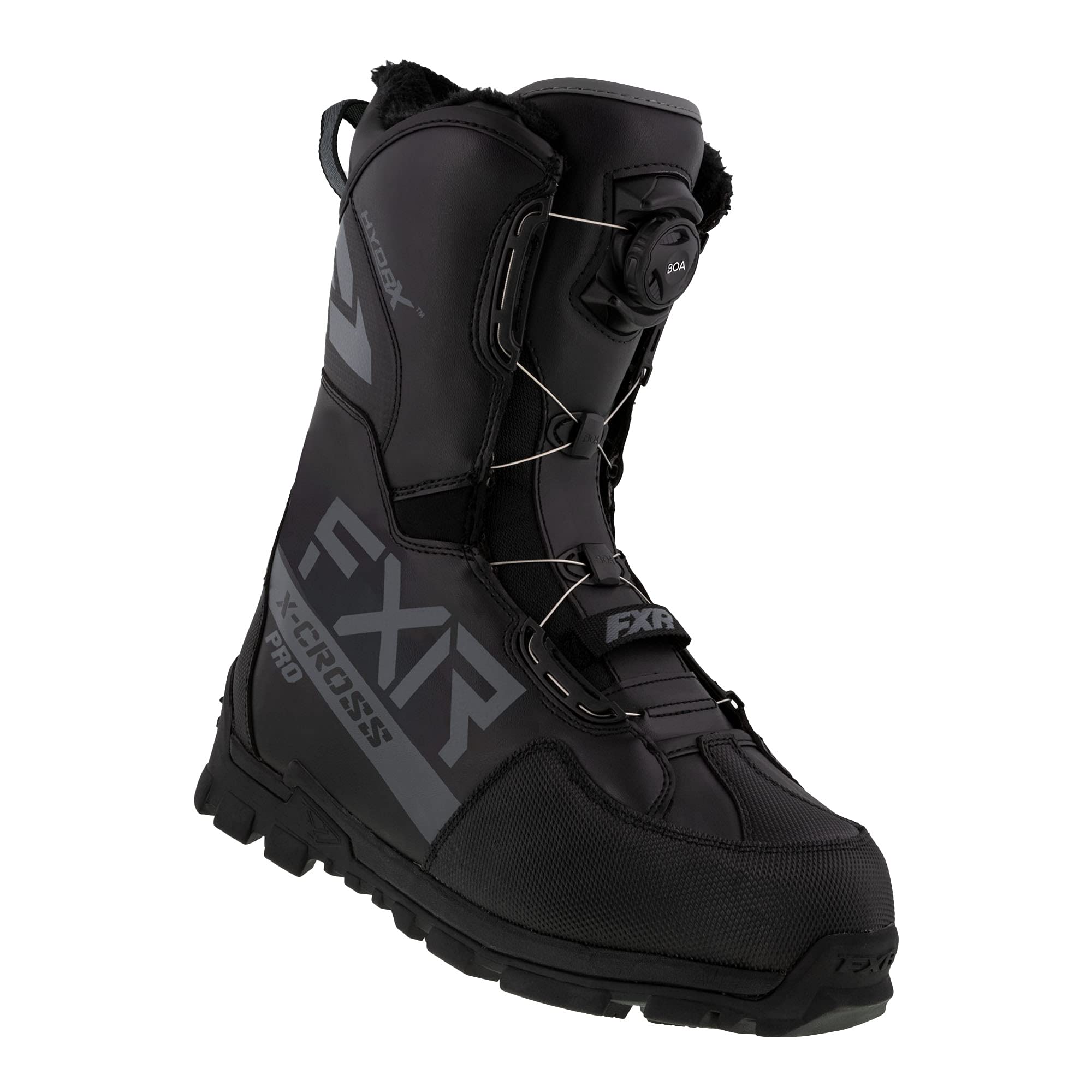 FXR X-Cross Pro BOA Snow Boots Waterproof Insulated Fixed Liner Black/White - 10