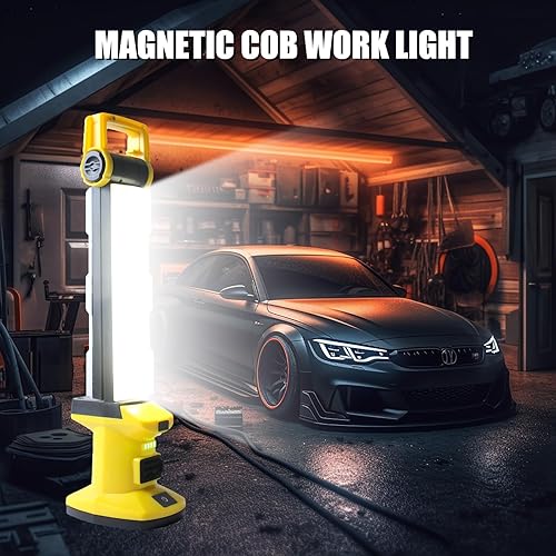 Miniatura 2 de Luz de trabajo LED recargable, 1500 lúmenes bajo el capó luz con base magnética. Luz mecánica inalámbrica alimentada por batería para reparación de