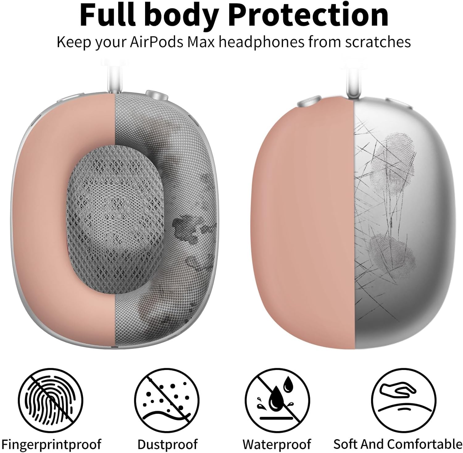 AIRSPO Airpods Max Case Cover, Silicone Case Cover for AirPods Max Headphones, Anti-Scratch Ear Pad Cover/Headband Cover for Apple AirPods Max, Airpod Max Accessories (Milk Tea) - Image 7